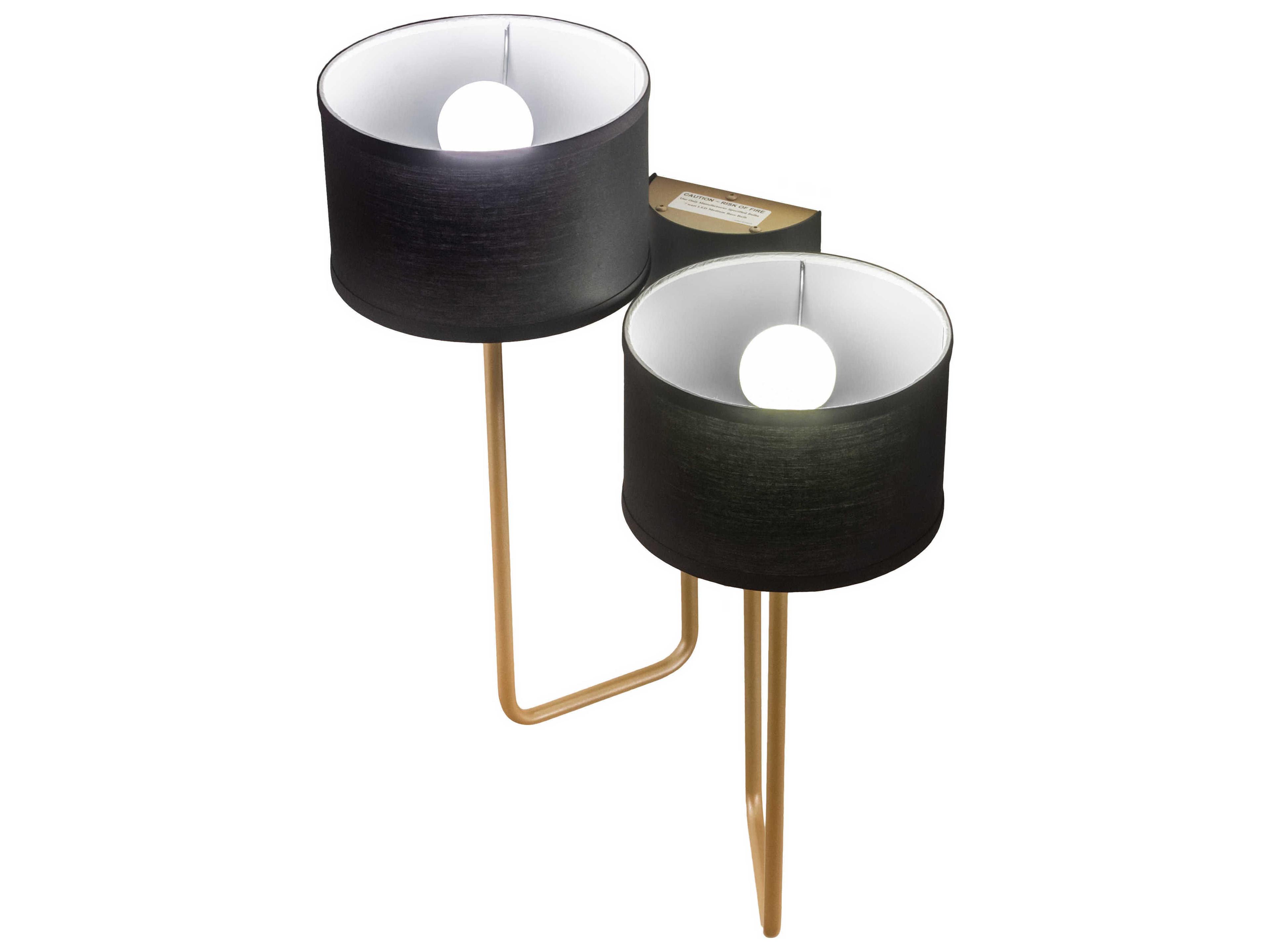 Meyda Cilindro 2-Light Champagne Metallic Textured Black Gold LED Wall Sconce