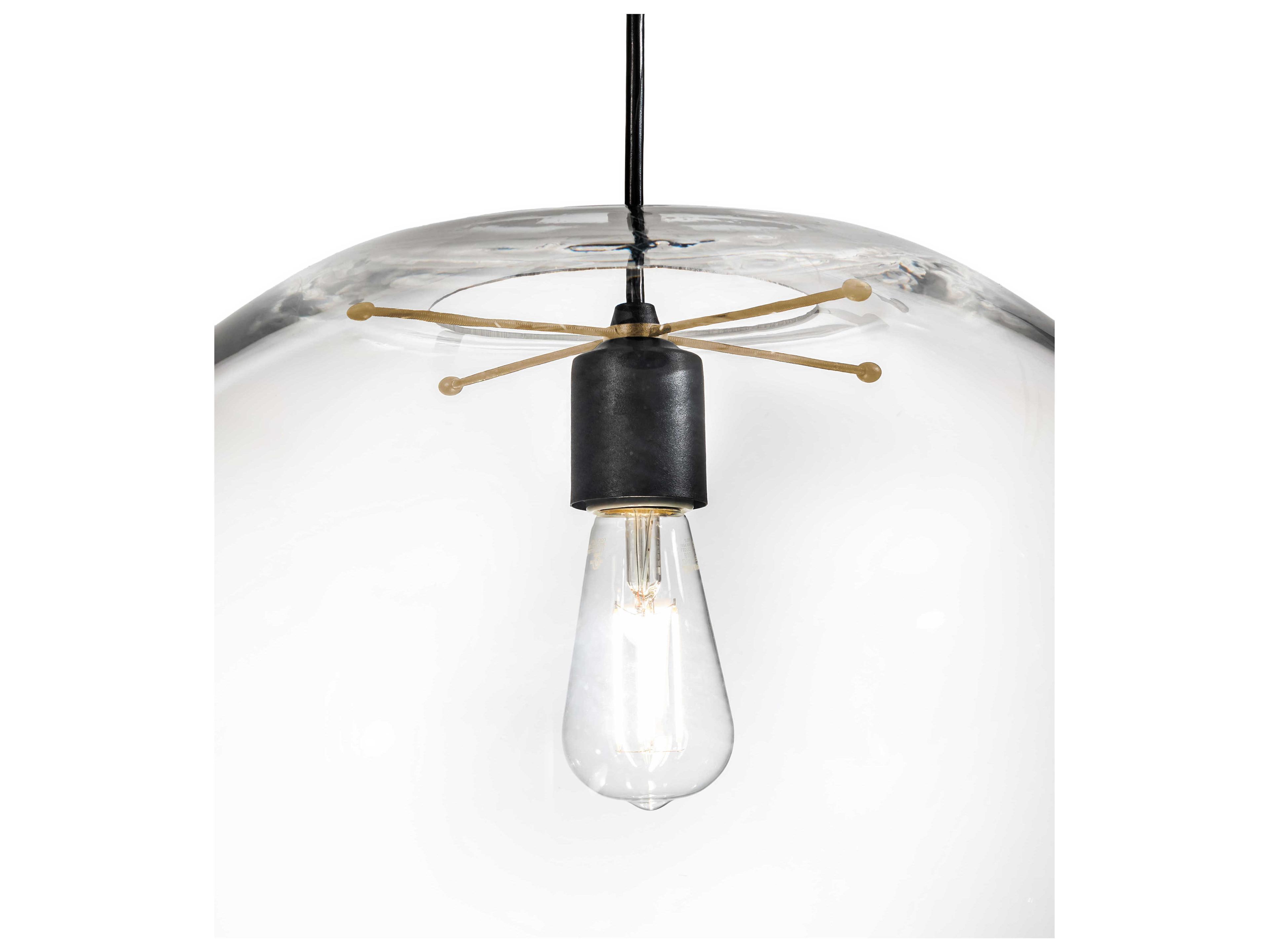 Meyda Bola 1-Light Black Clear Crystal Globe Pendant