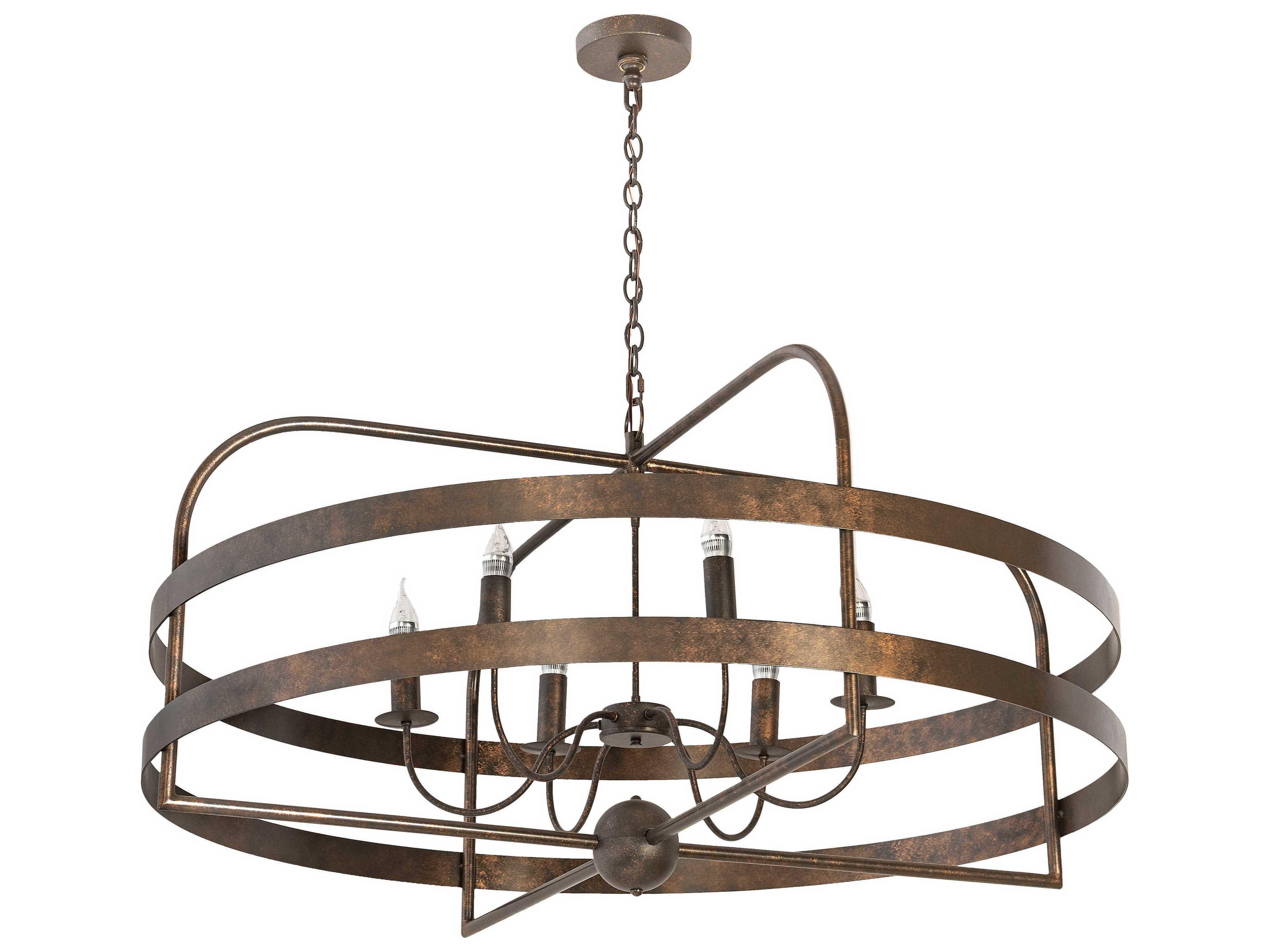 Meyda Aldari 6-Light Black Gold LED Candelabra Geometric Chandelier