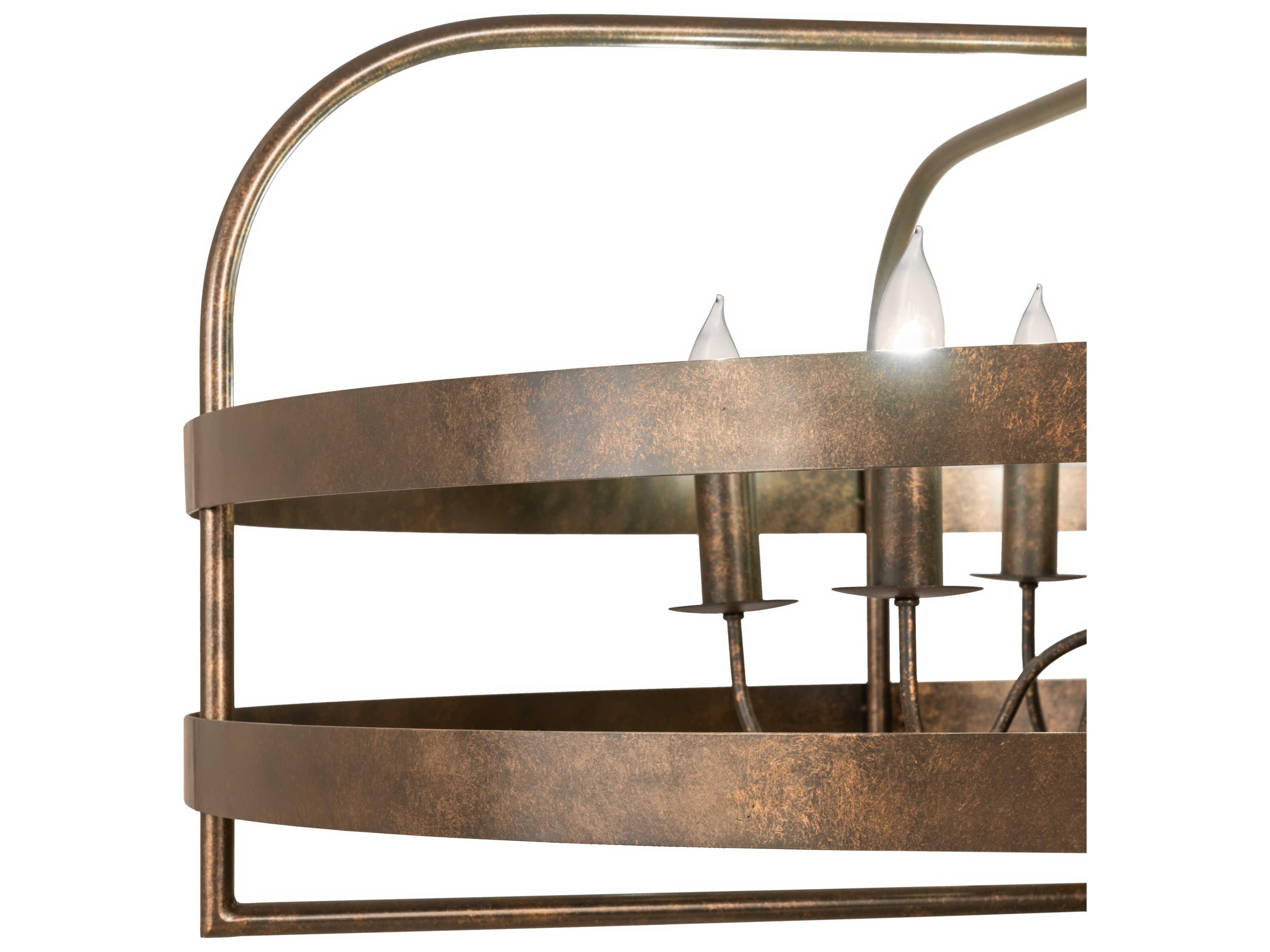 Meyda Aldari 6-Light Black Gold LED Candelabra Geometric Chandelier