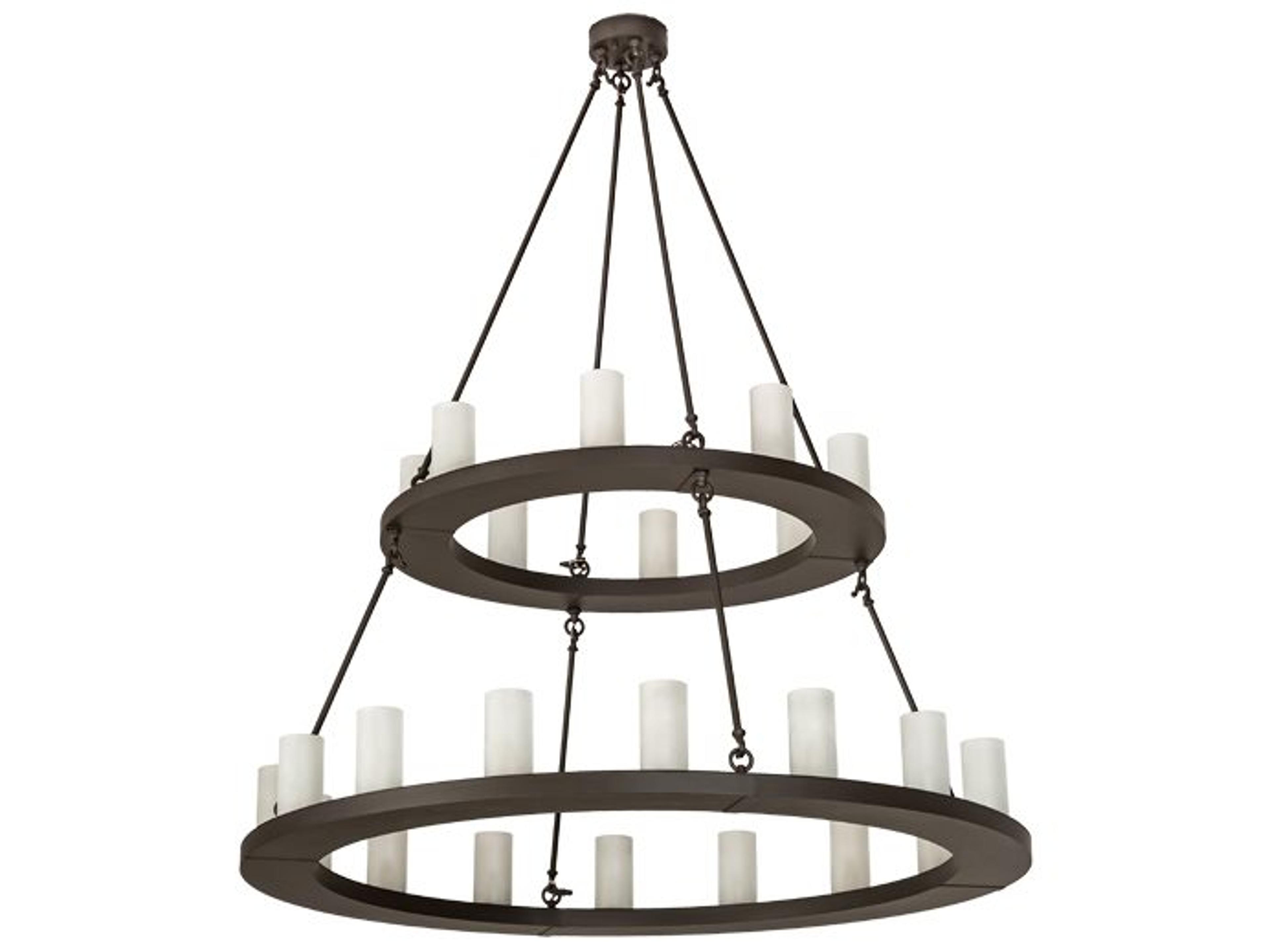 Meyda Loxley 24-Light Bronze Glass Cylinder Tiered Chandelier