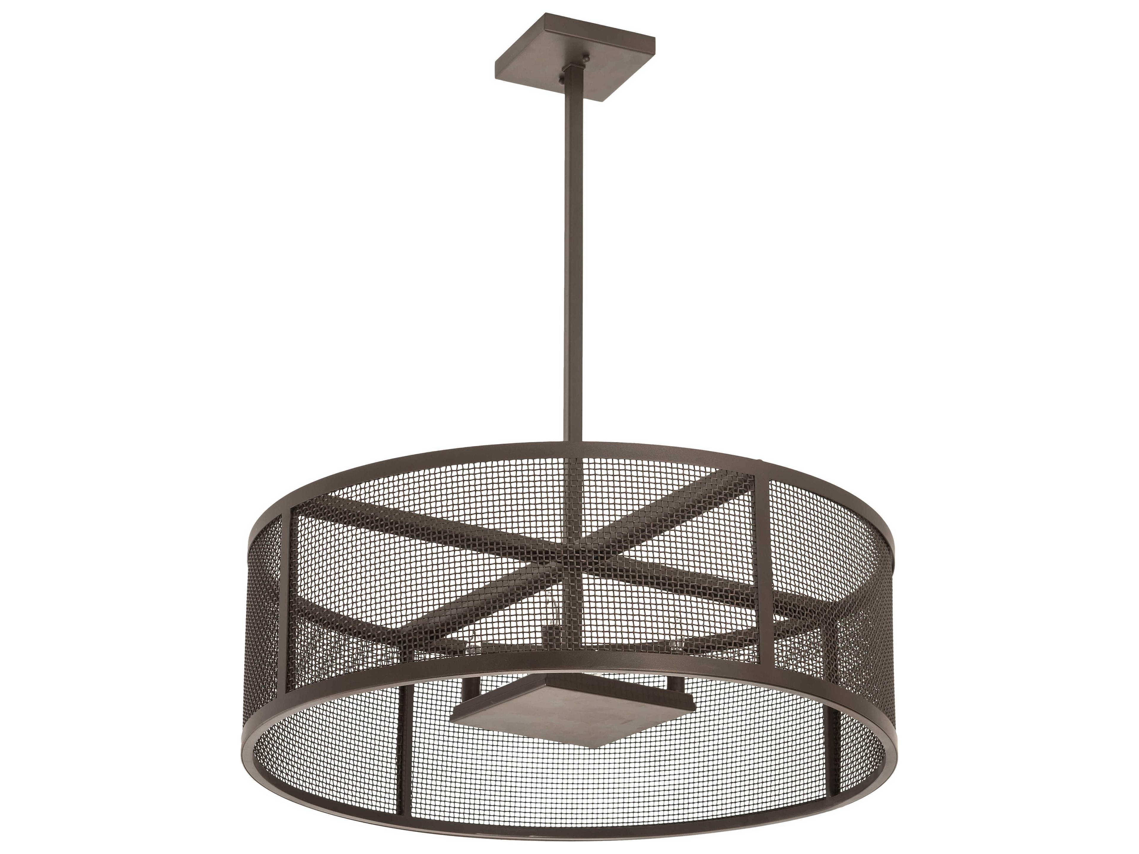 Meyda Cilindro 4-Light Bronze Drum Pendant