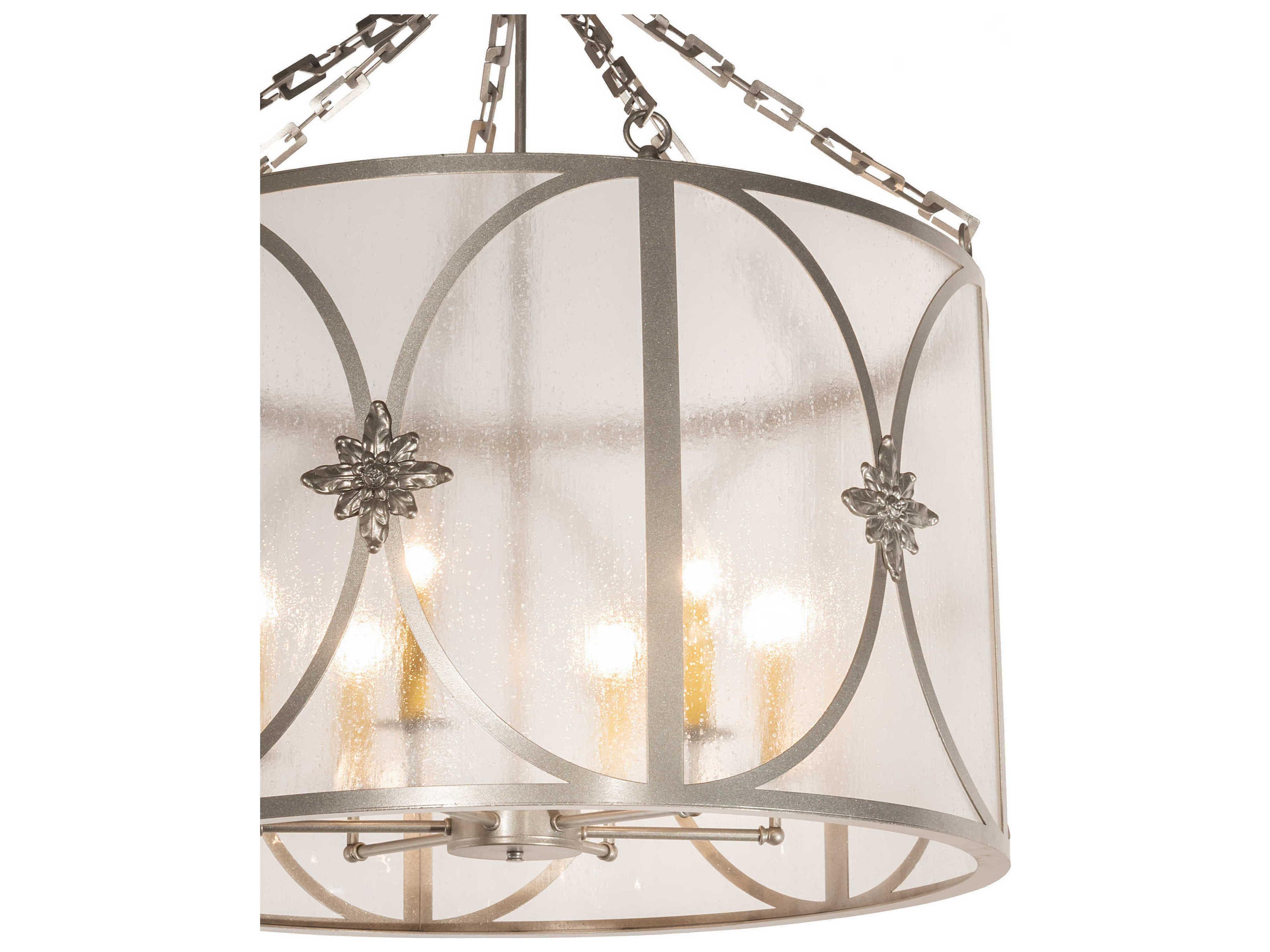 Meyda Penelope 6-Light Light Sandstone Brown Drum Chandelier