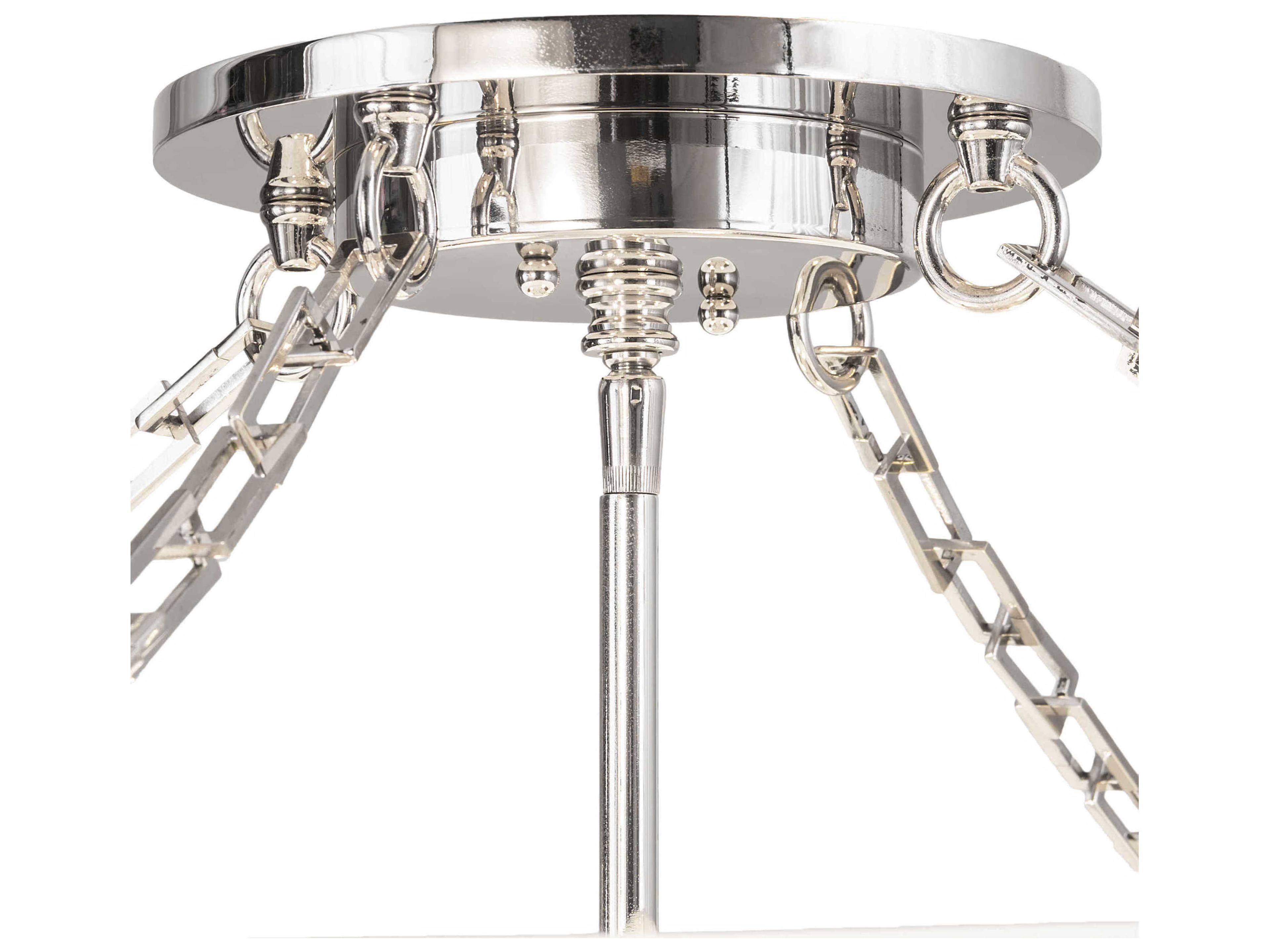 Meyda Cilindro 4-Light Polished Nickel White Drum Semi Flush Mount