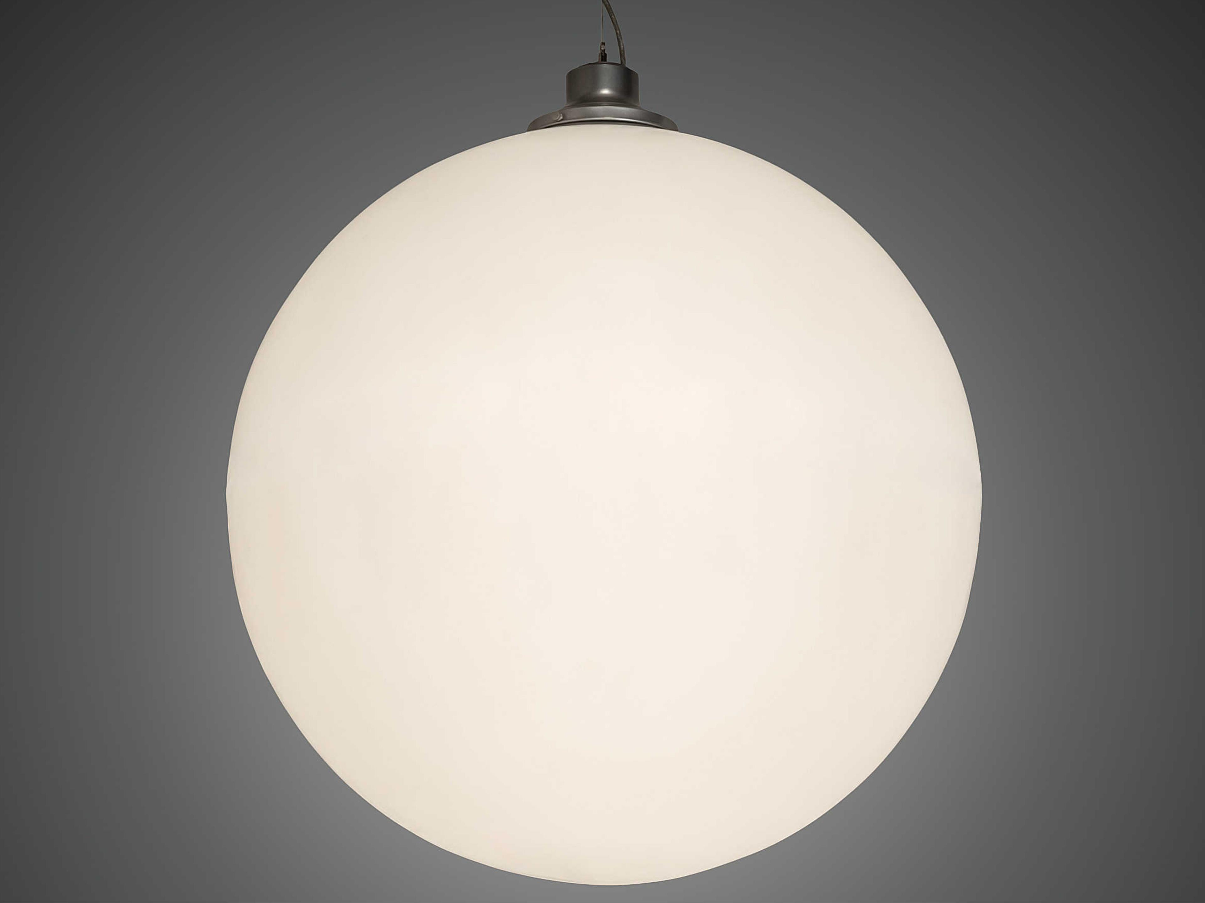 Meyda Bola 1-Light Nickel White Globe Pendant
