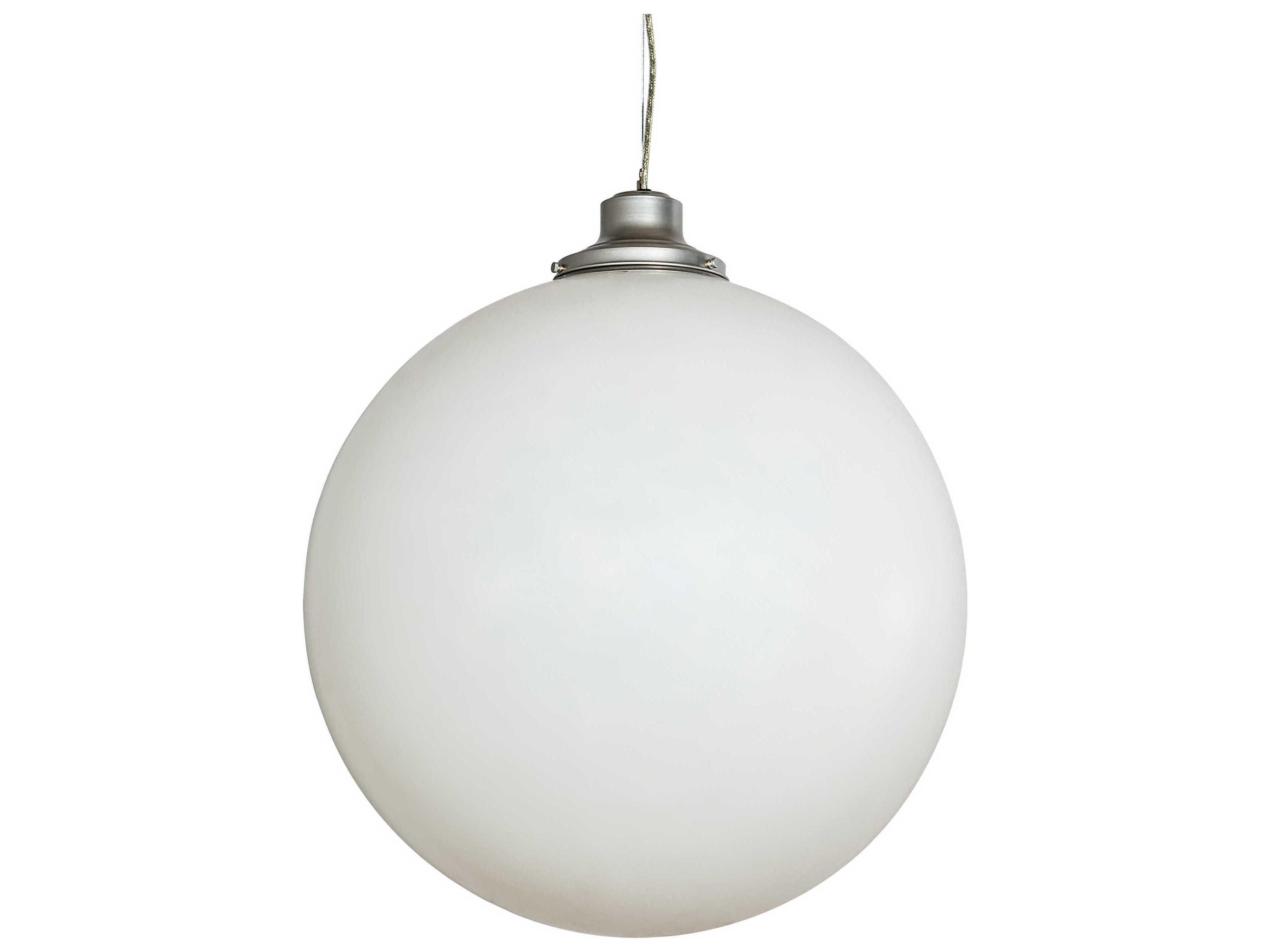 Meyda Bola 1-Light Nickel White Globe Pendant
