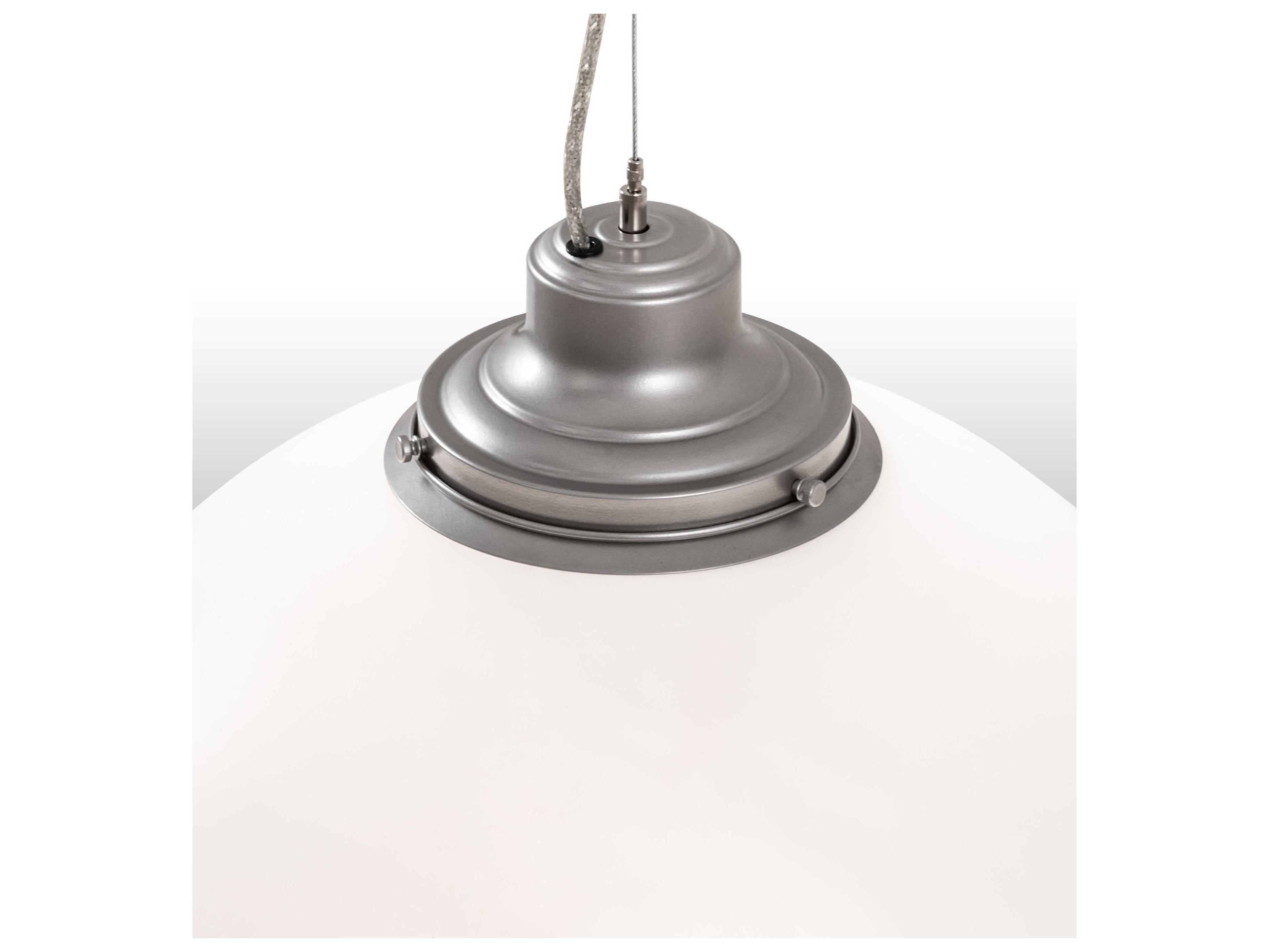 Meyda Bola 1-Light Nickel White Globe Pendant