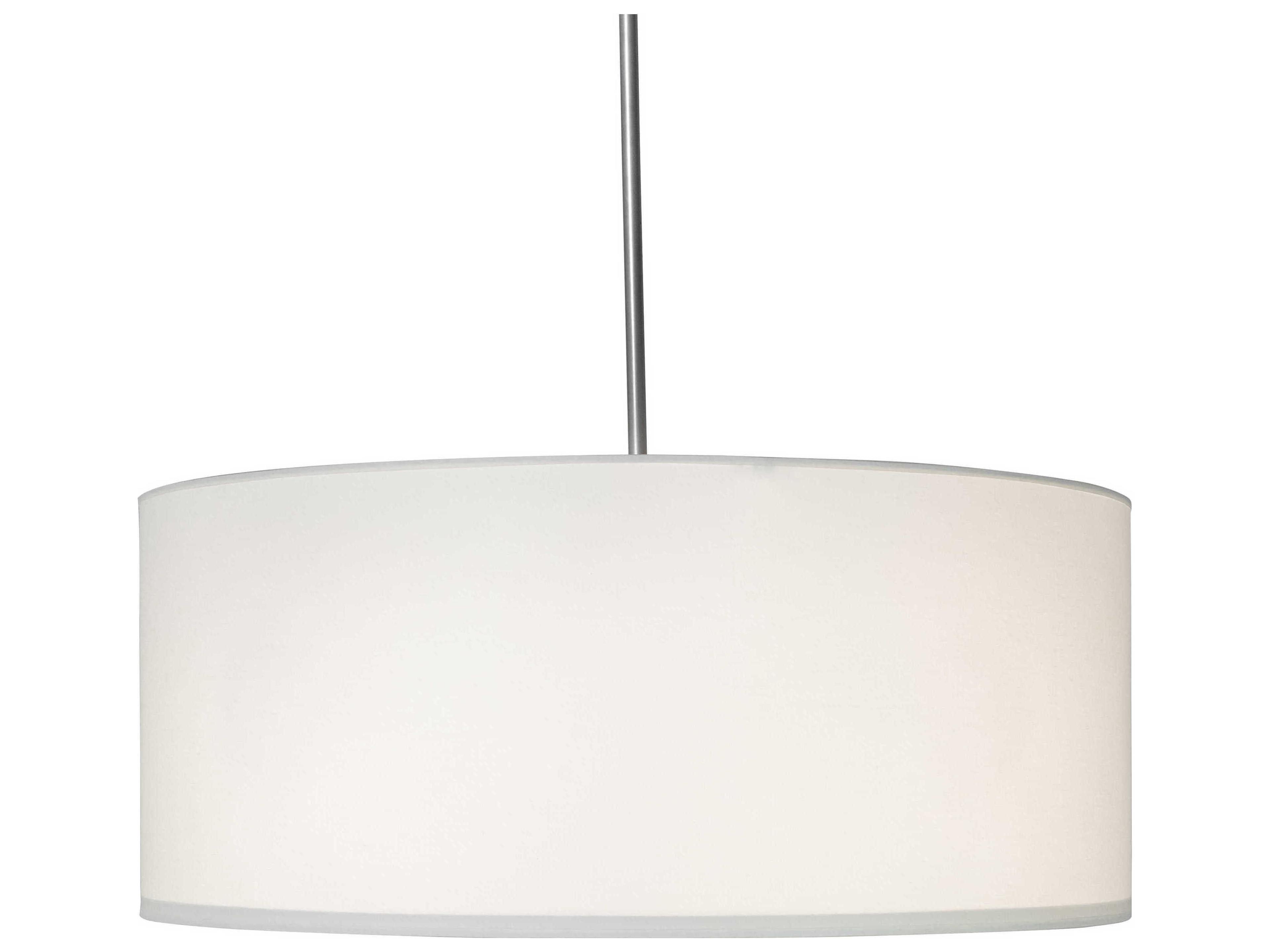 Meyda Cilindro 3-Light Brushed Nickel White Drum Pendant