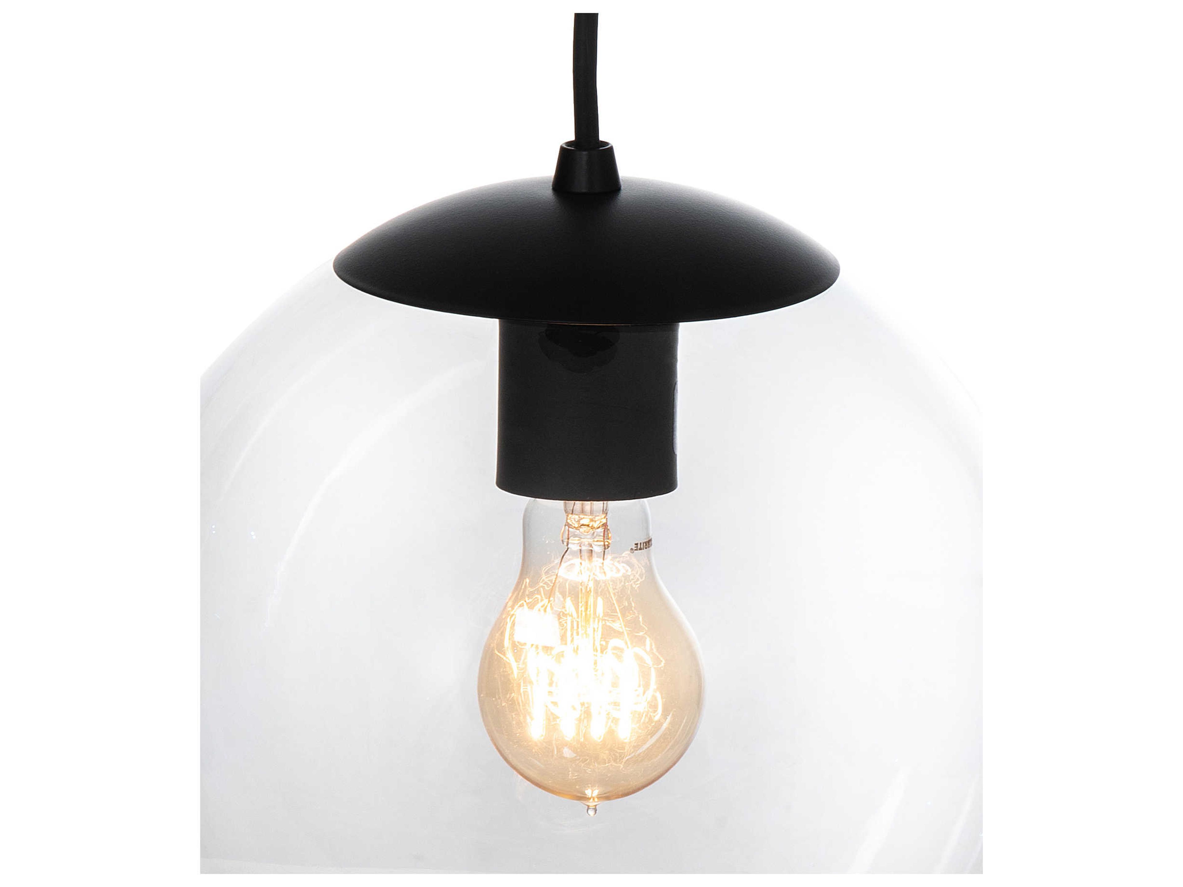 Meyda Bola 1-Light Flat Black Glass Globe Mini Pendant