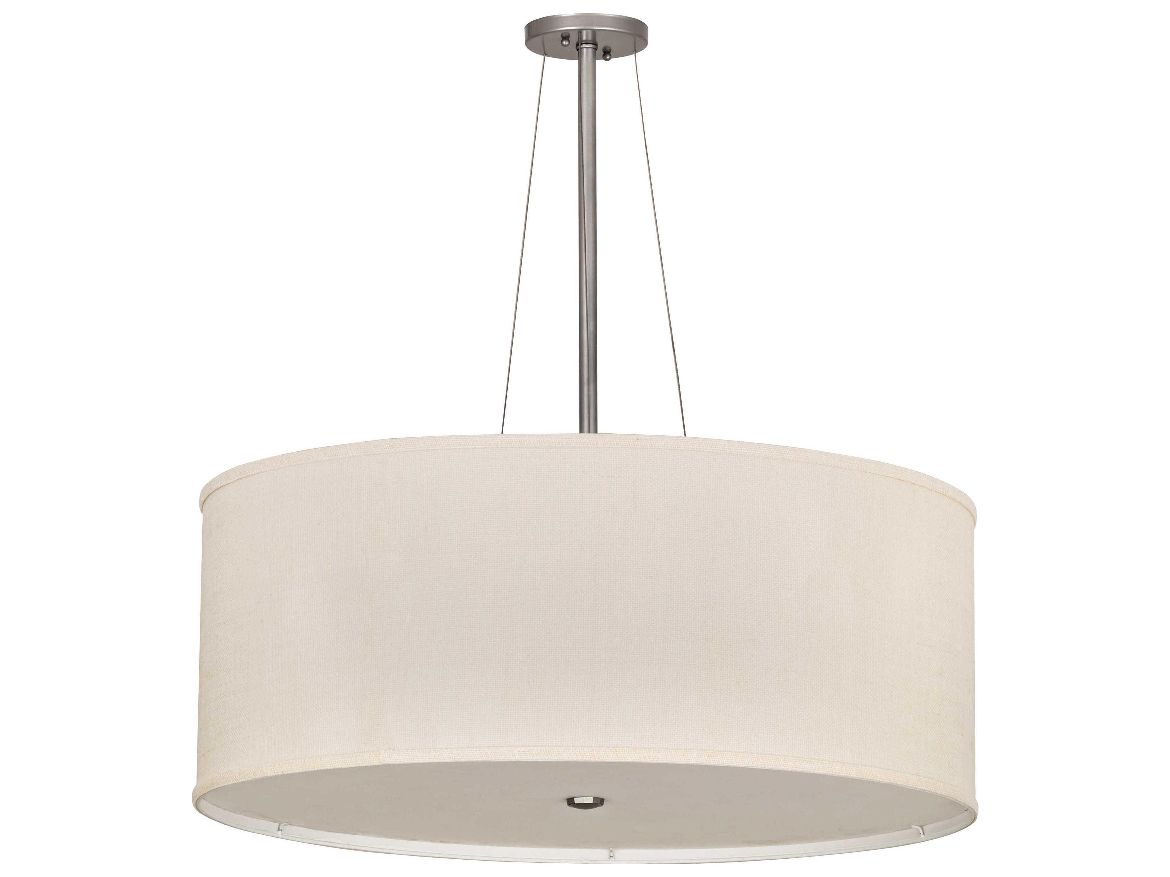 Meyda Cilindro 3-Light Nickel Off White LED Drum Pendant