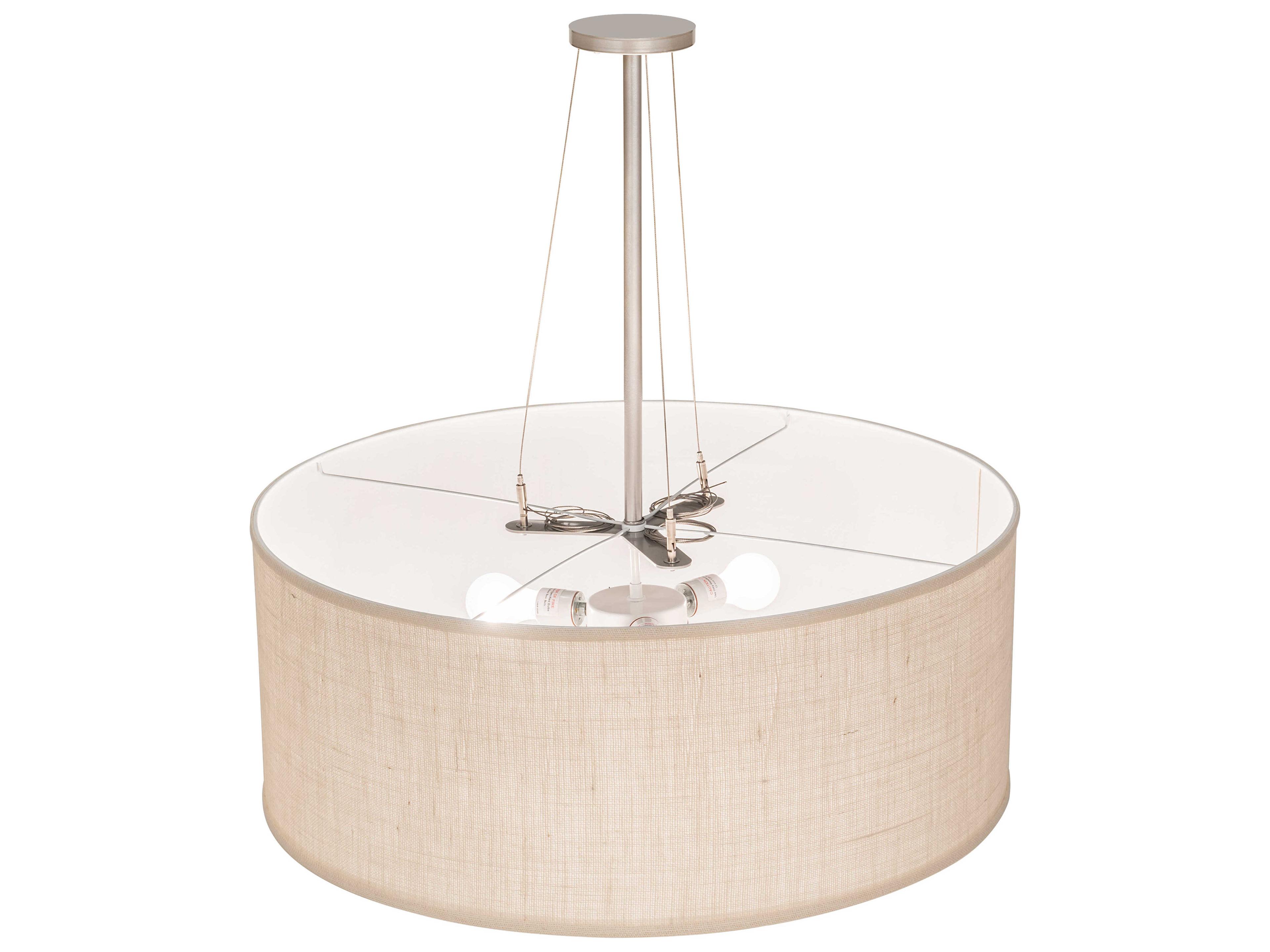 Meyda Cilindro 3-Light Nickel Off White LED Drum Pendant