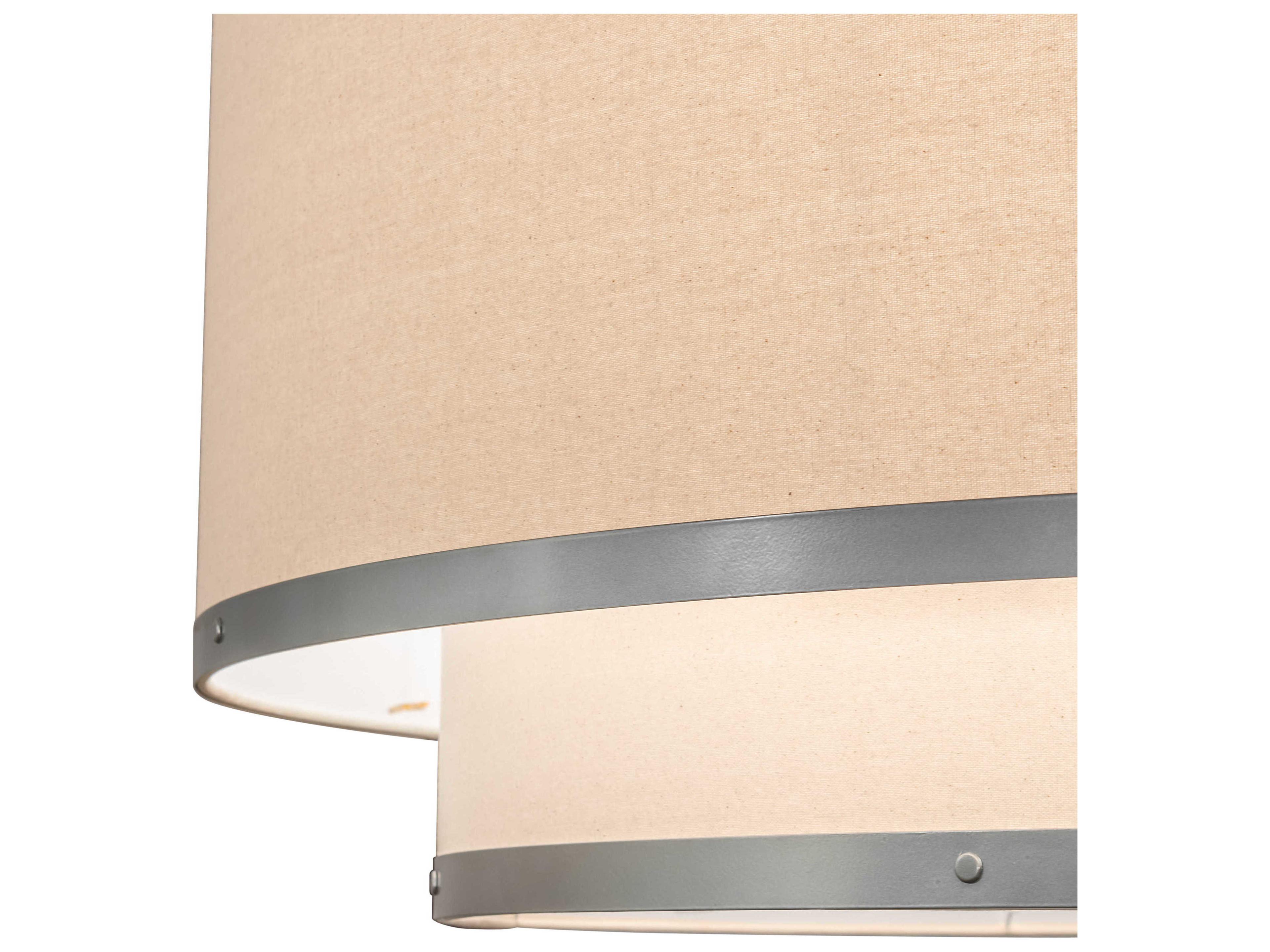 Meyda Cilindro 8-Light Nickel Off White LED Drum Pendant