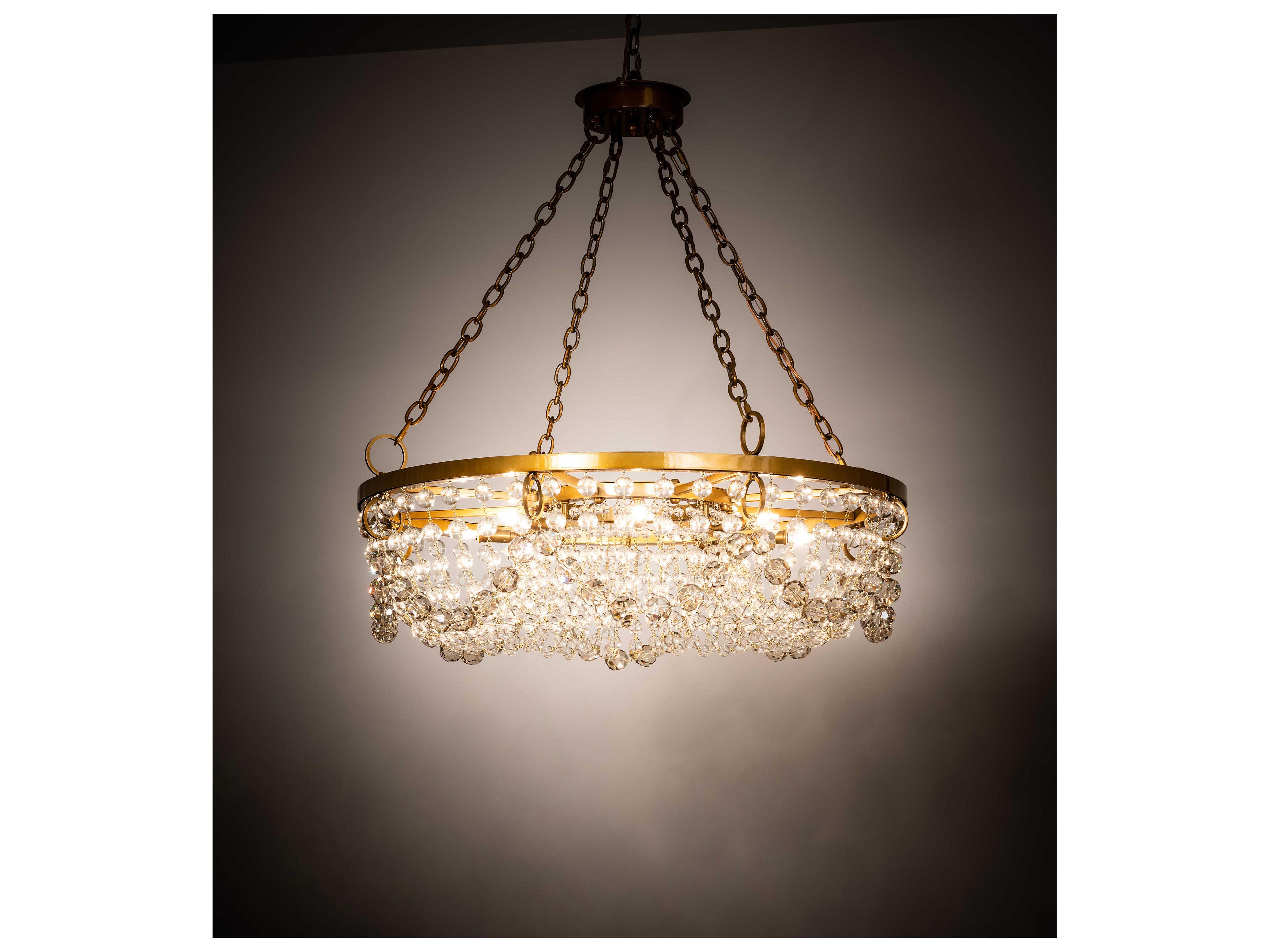 Meyda Sardinia 8-Light Transparent Gold Clear Crystal Chandelier