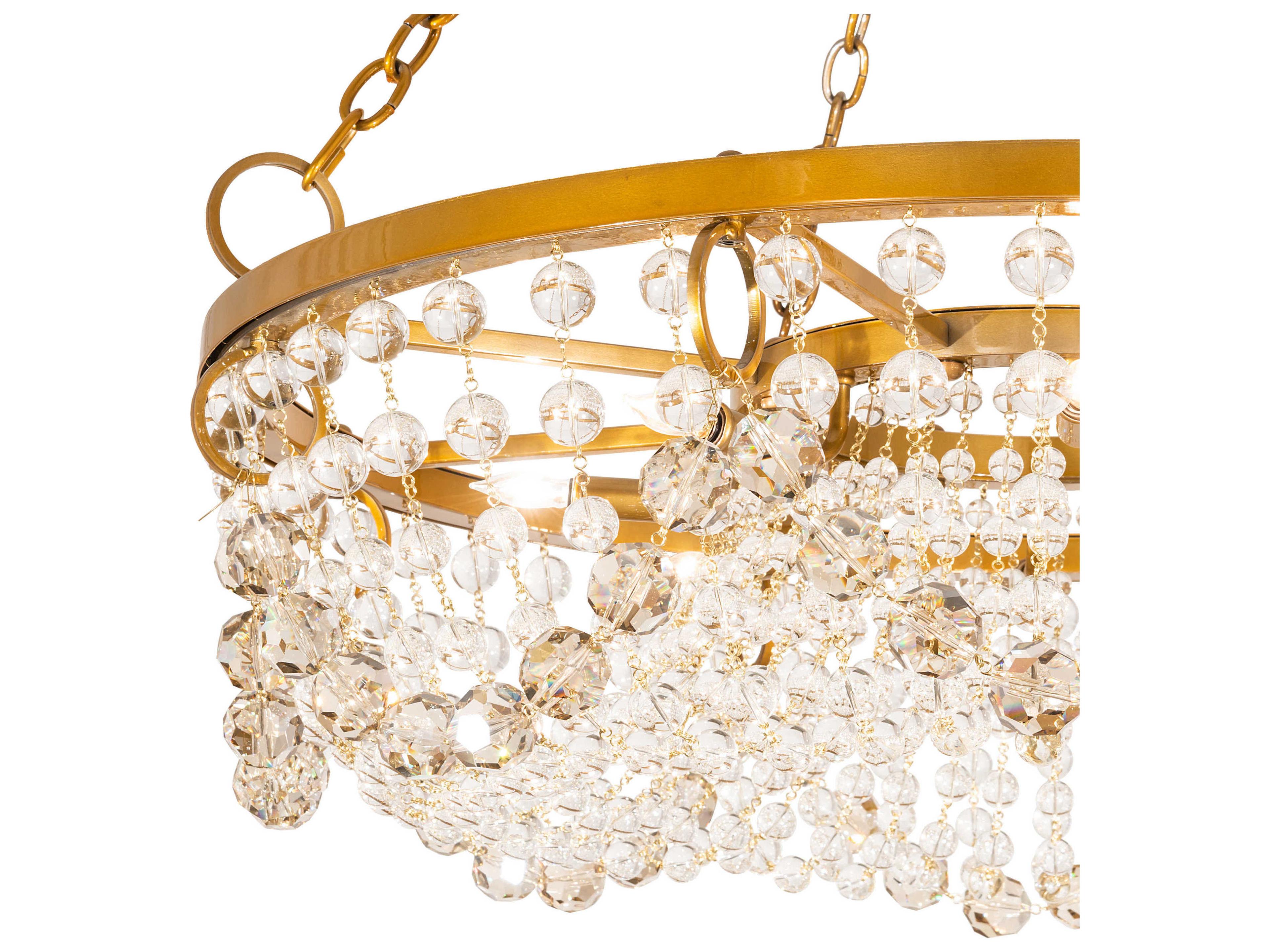 Meyda Sardinia 8-Light Transparent Gold Clear Crystal Chandelier