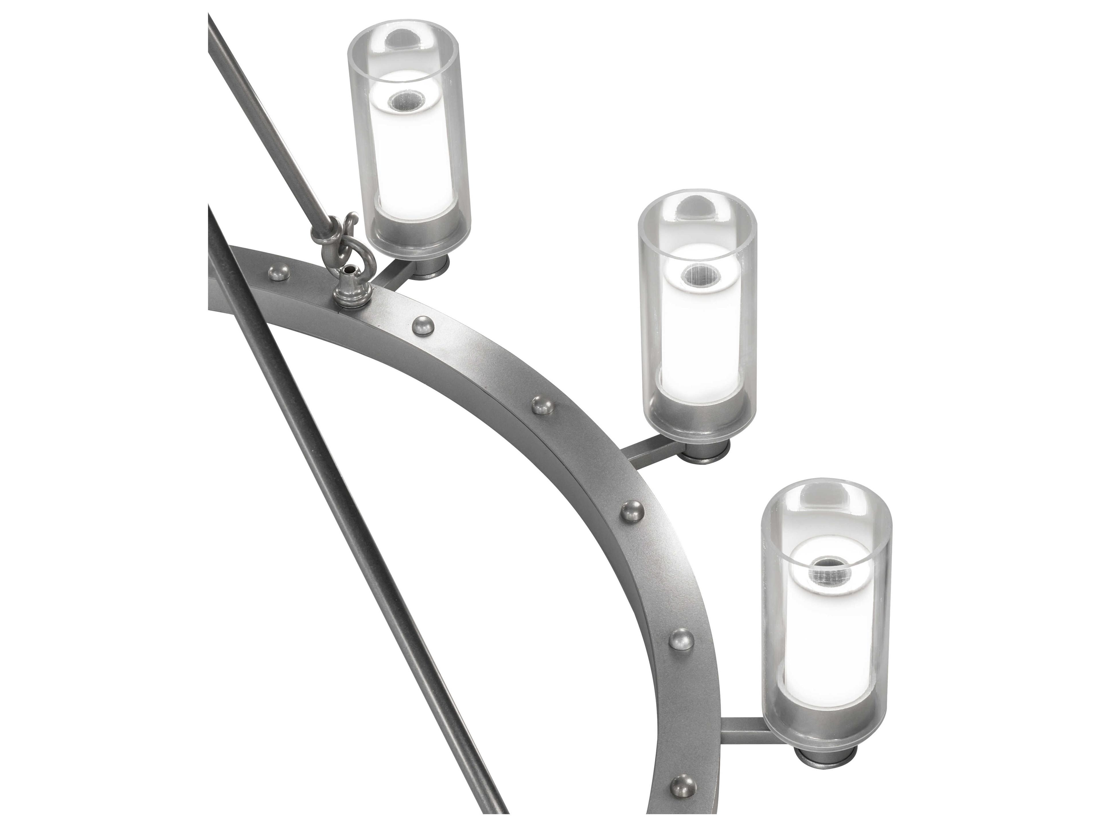 Meyda Loxley Strip Sparkle Silver LED Cylinder Round Chandelier