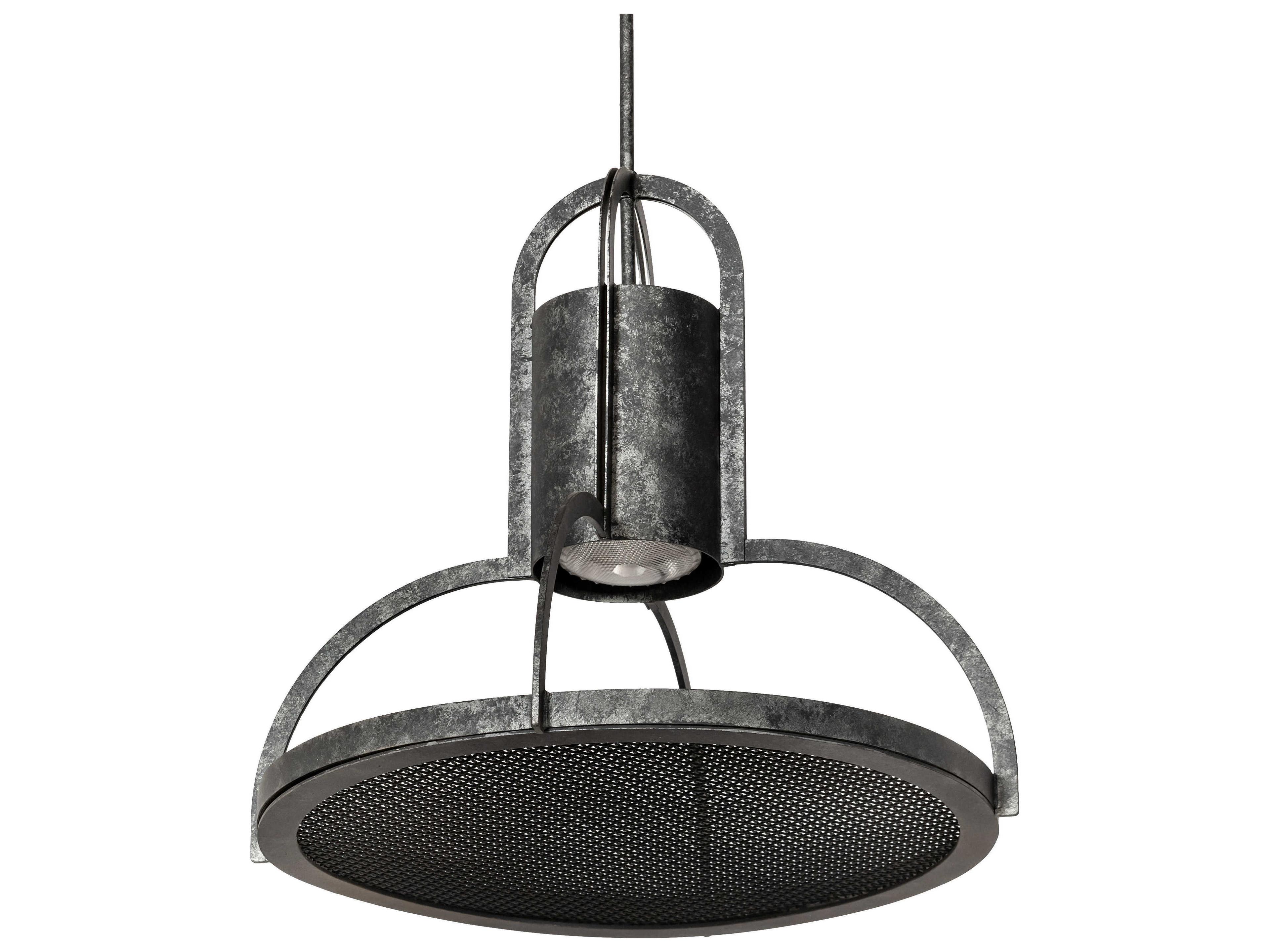 Meyda 1-Light Black Gray LED Cylinder Pendant