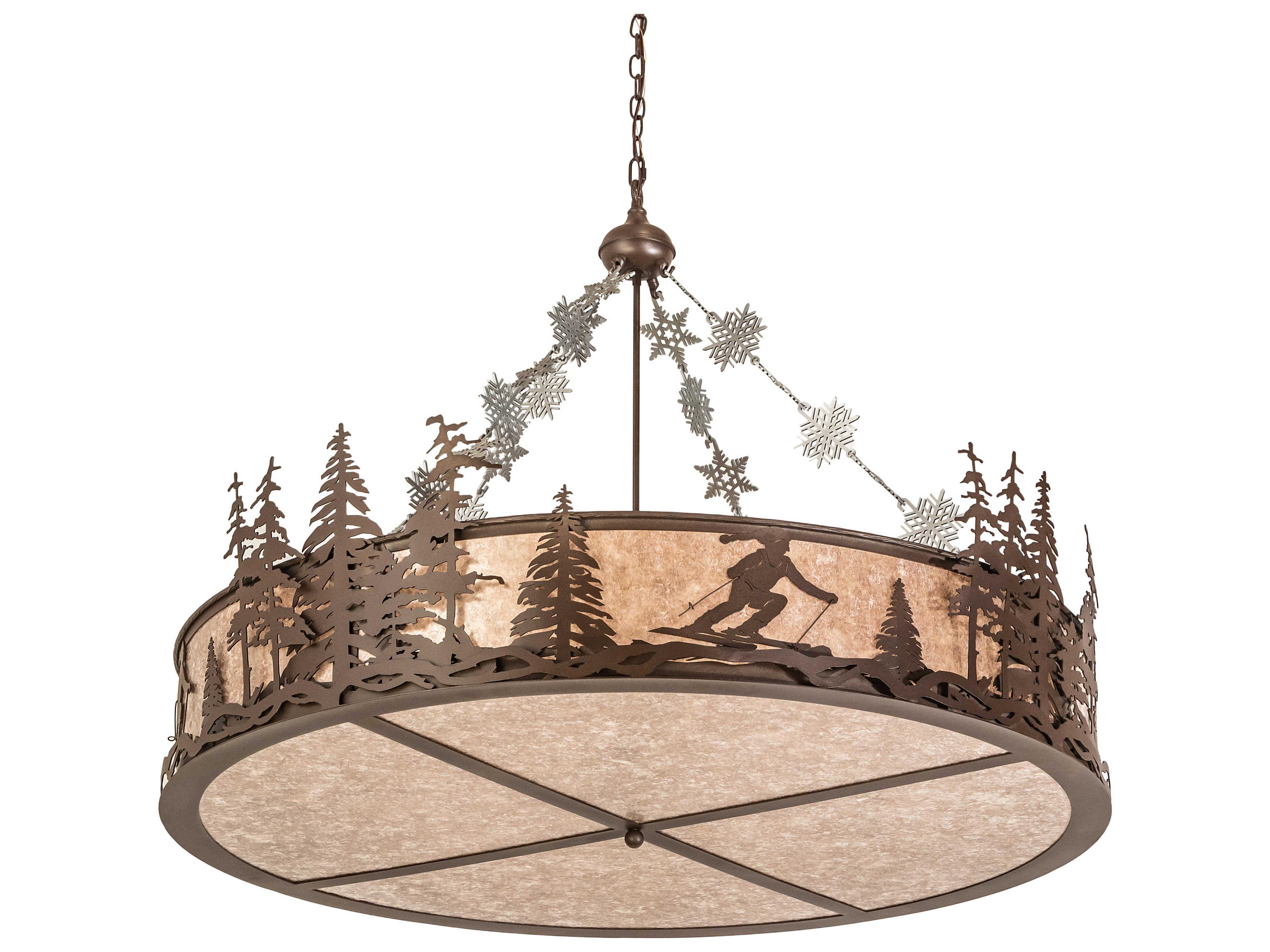 Meyda Alpine 8-Light Brown Glass Drum Pendant