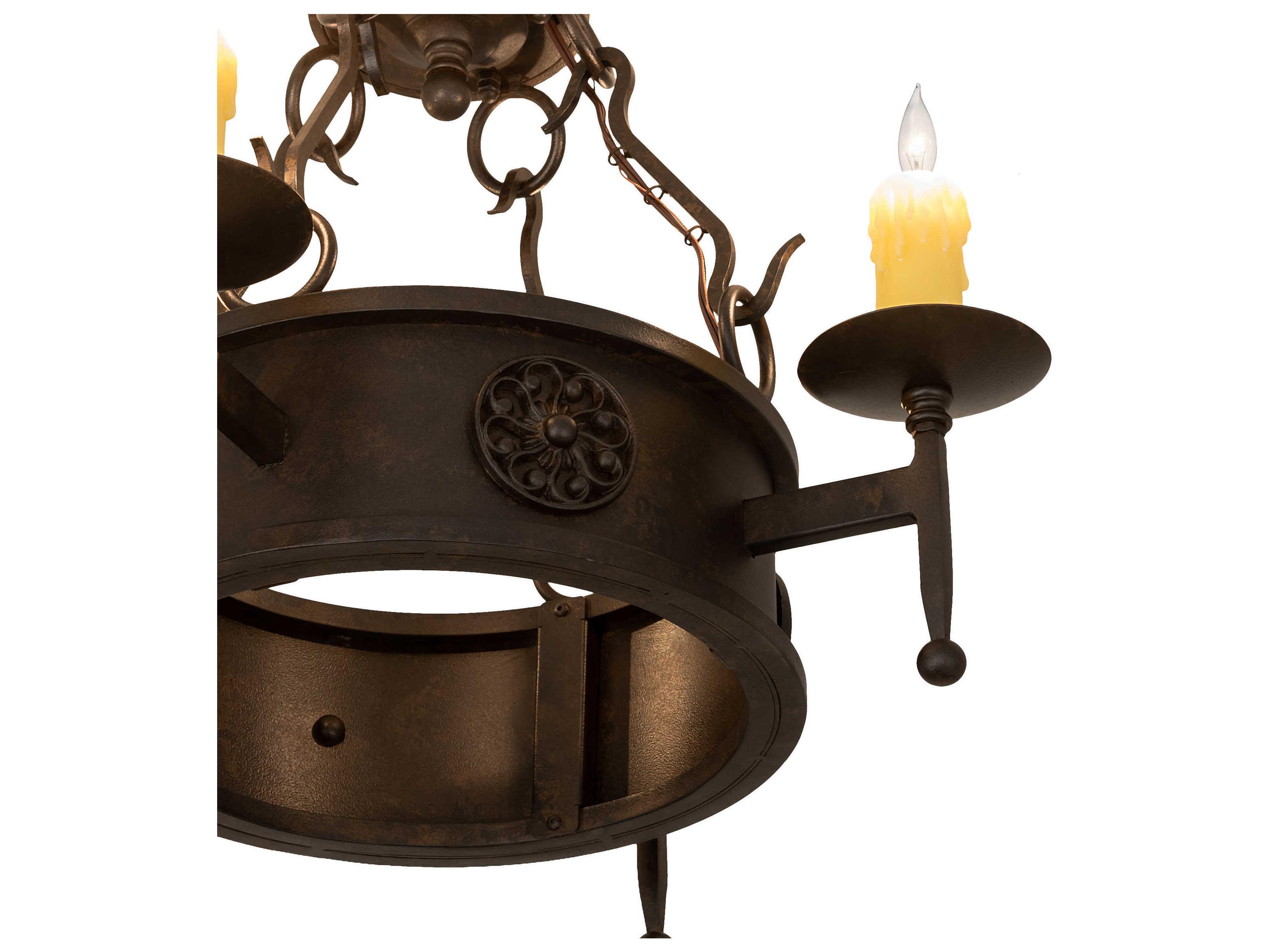 Meyda Lorenzo 4-Light Chocolate Brown Semi Flush Mount