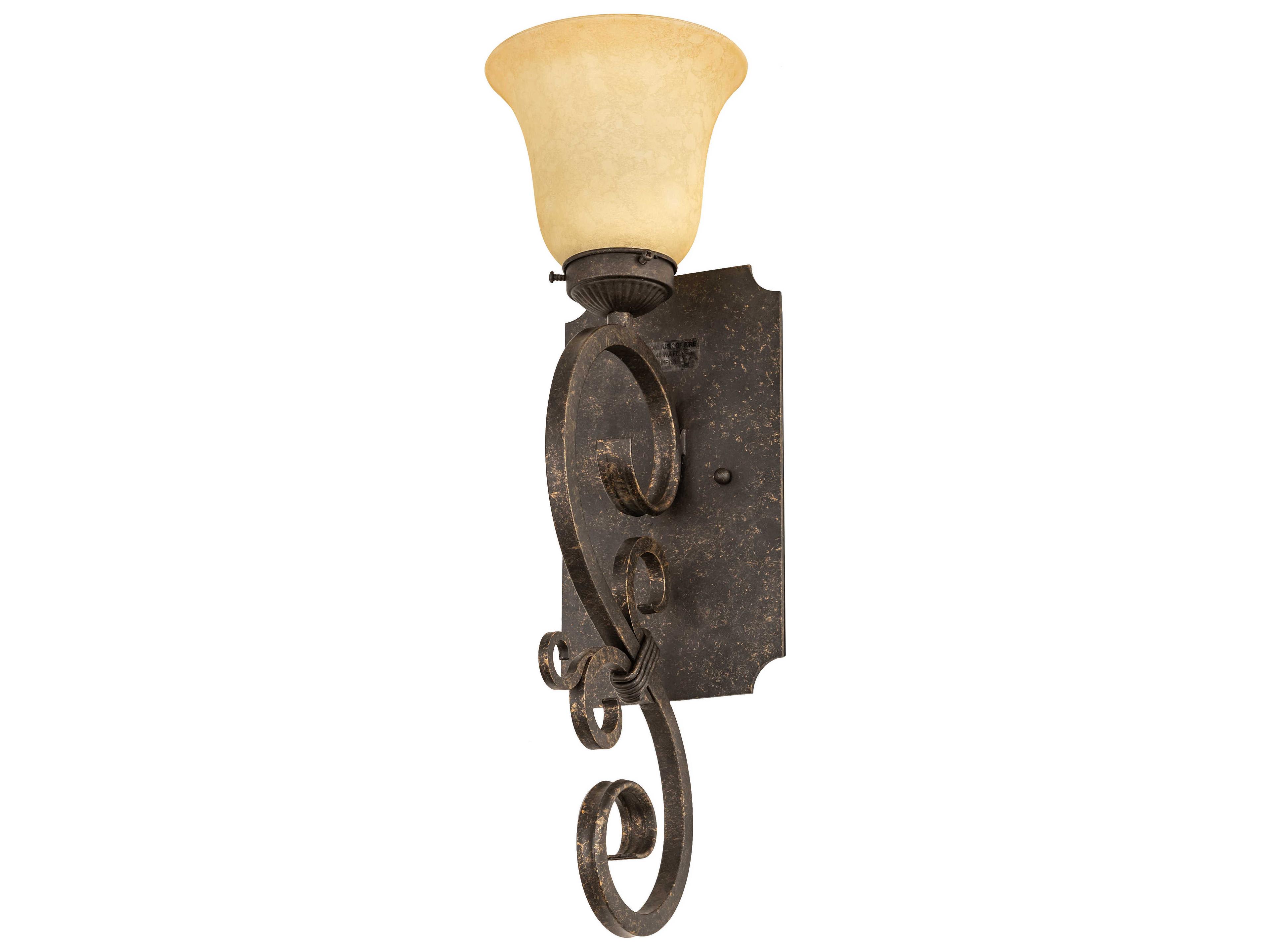 Meyda Thierry 1-Light Bronze Glass Wall Sconce
