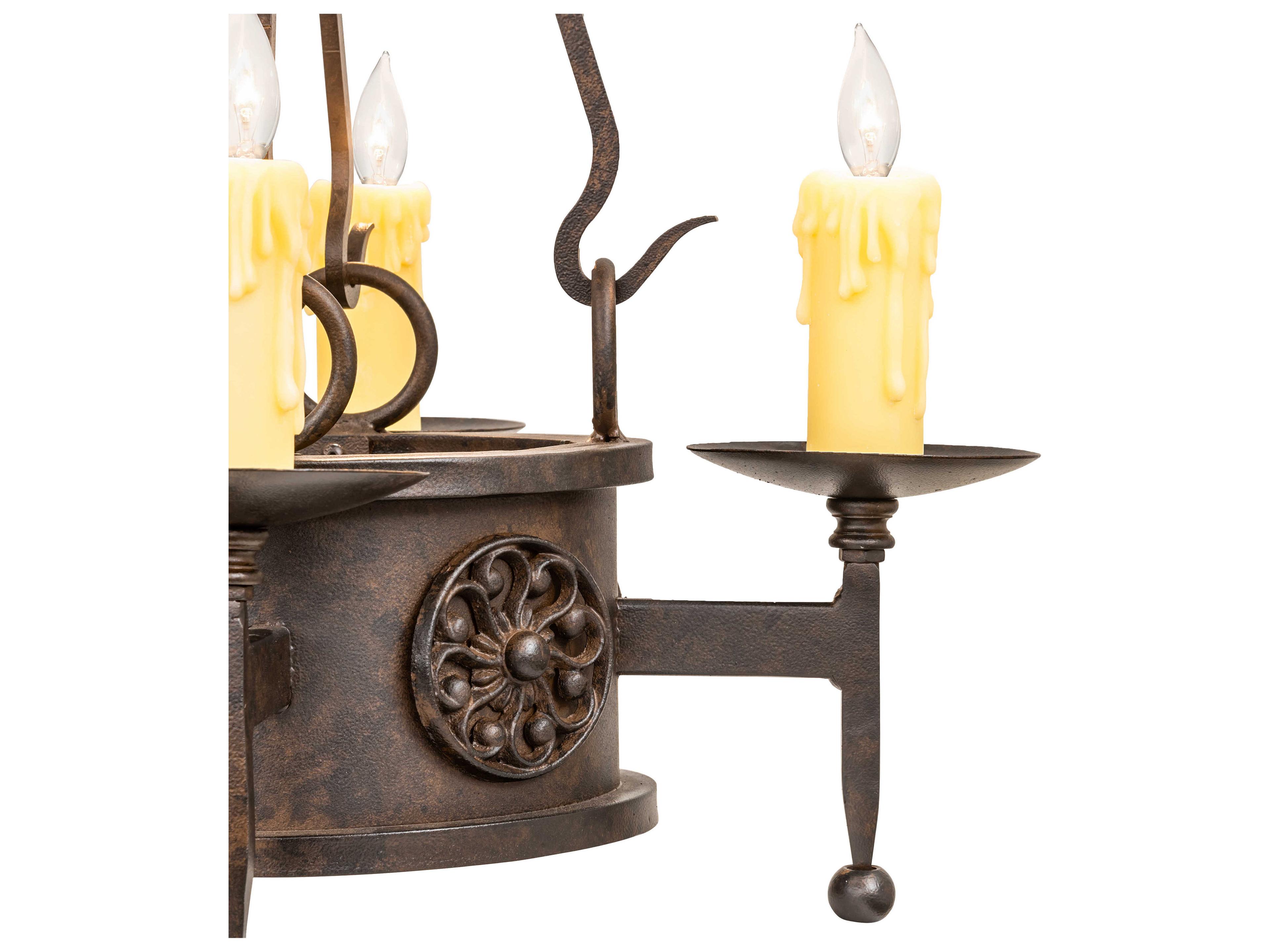 Meyda Lorenzo 4-Light Chocolate Brown Semi Flush Mount