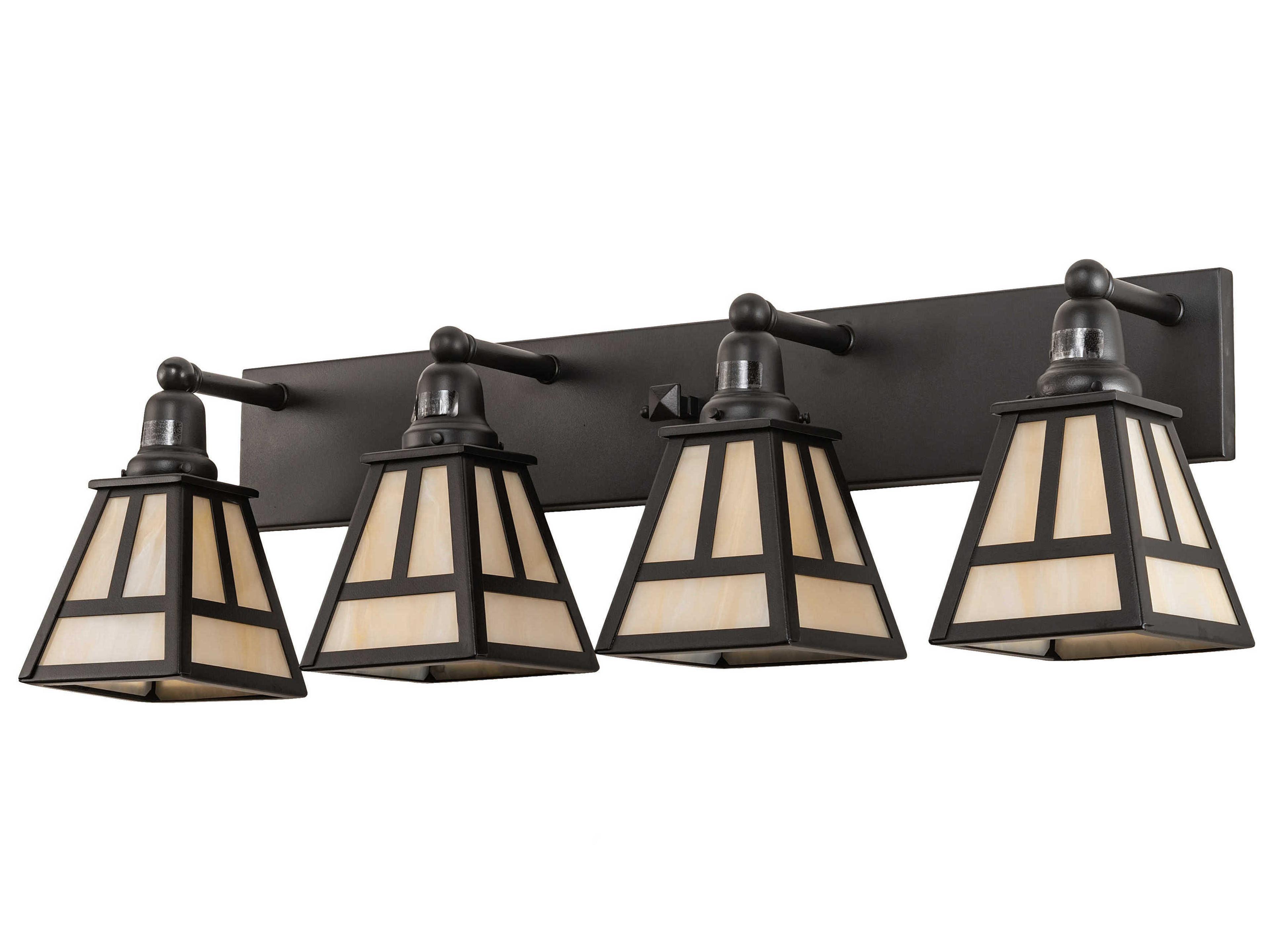Meyda T-mission 4-Light Black Beige Off White Vanity Light