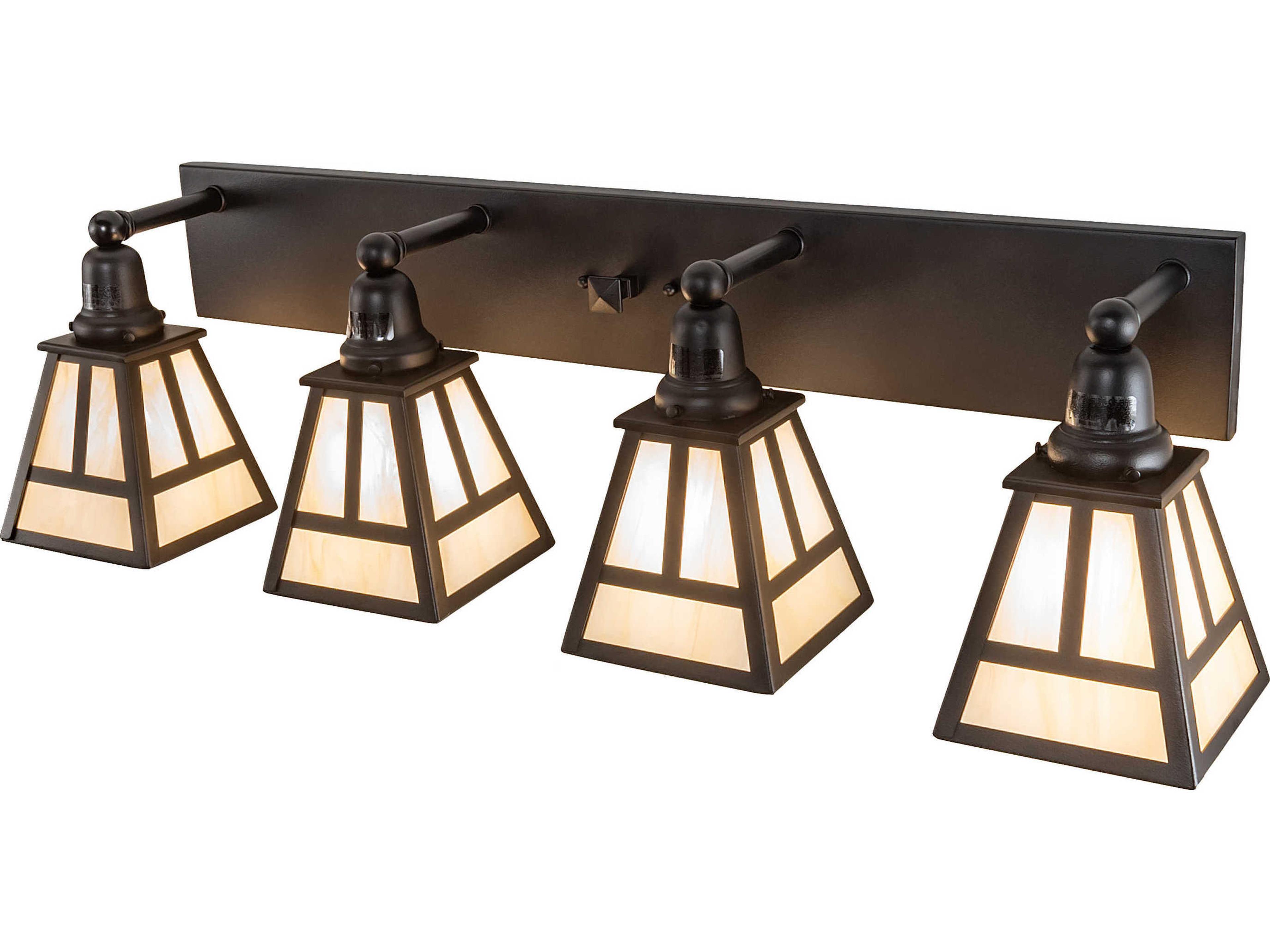 Meyda T-mission 4-Light Black Beige Off White Vanity Light