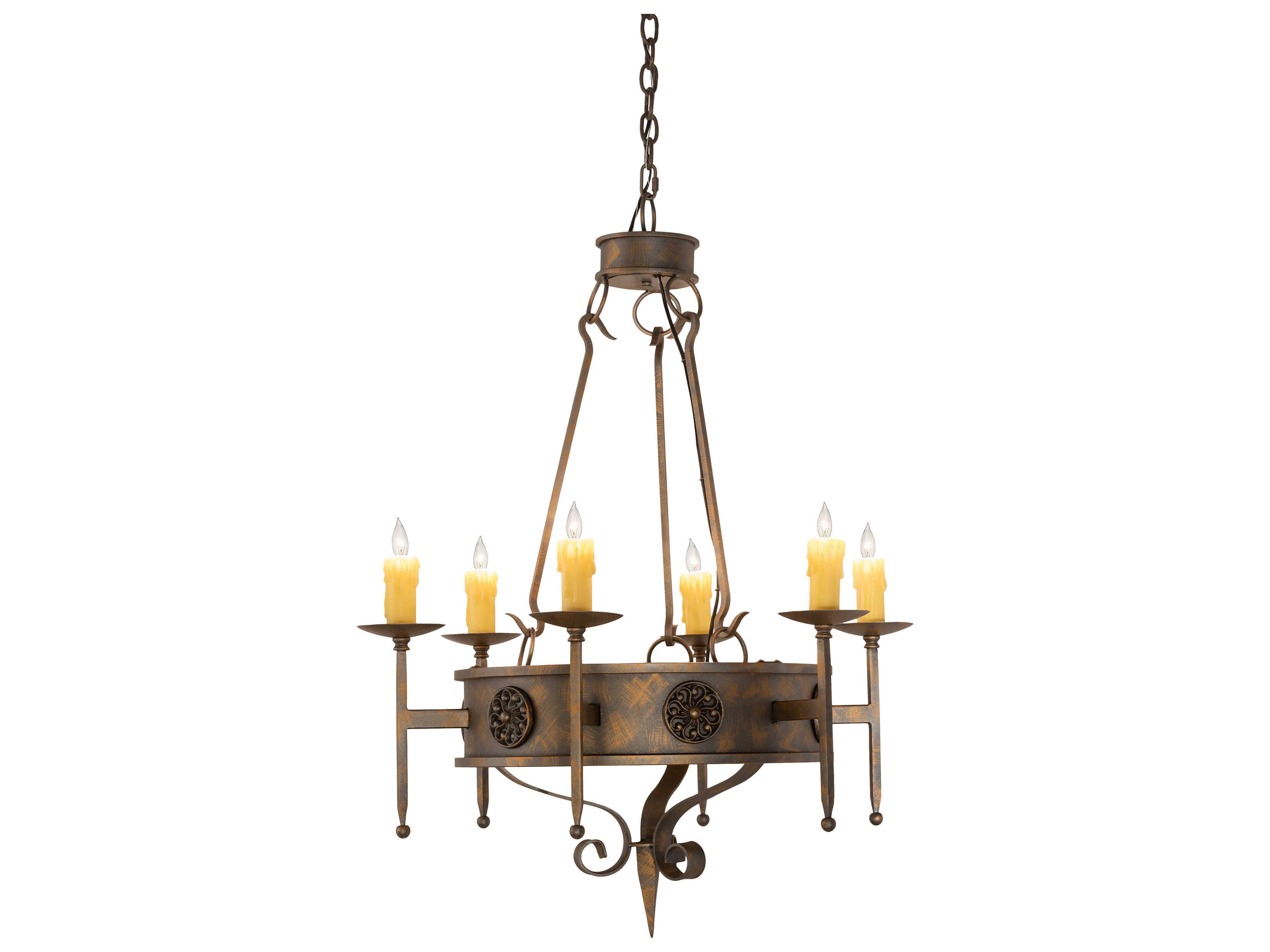 Meyda Lorenzo 6-Light Beige Brown Candelabra Chandelier