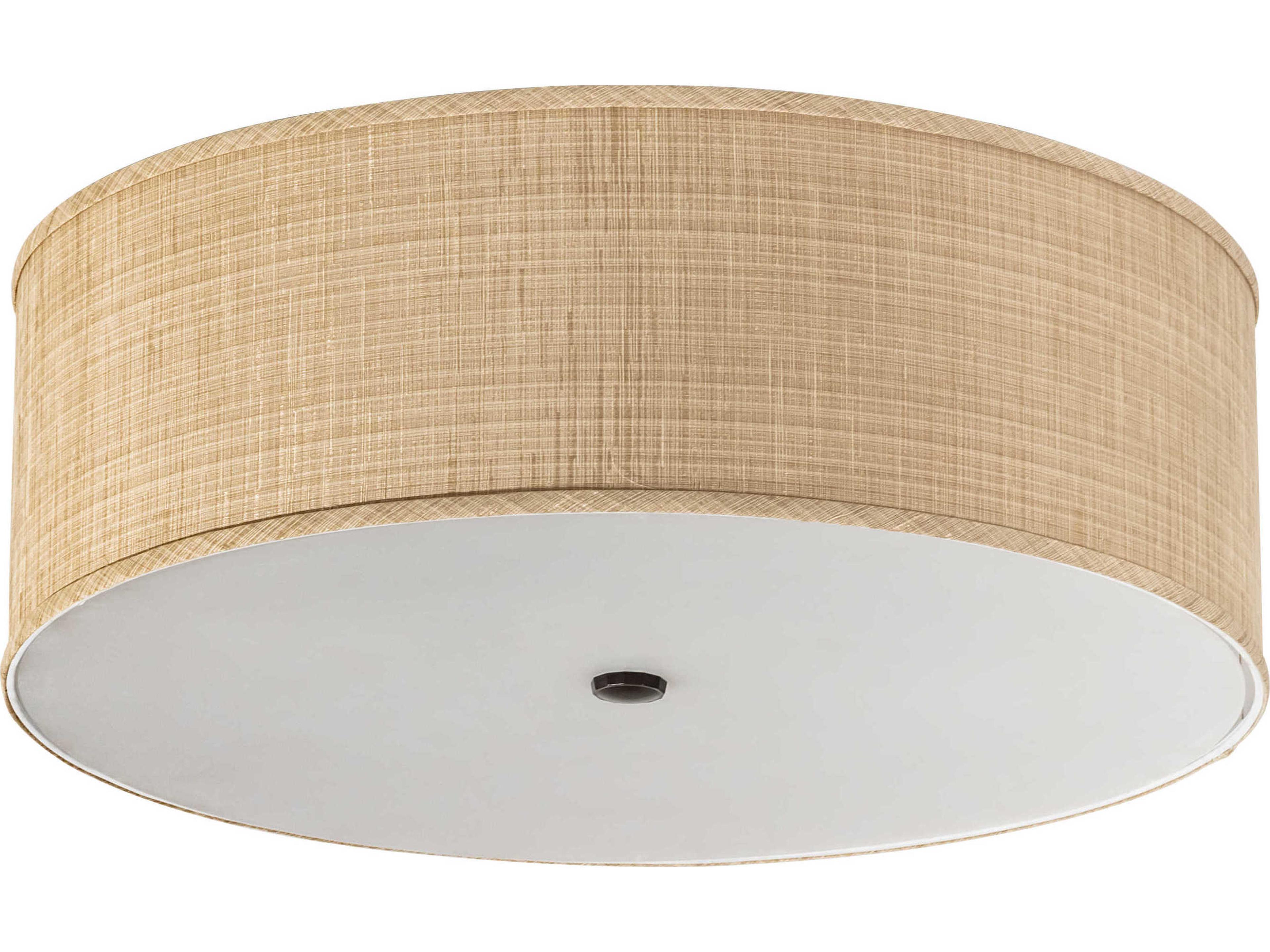 Meyda Cilindro 4-Light Timeless Bronze Off White Drum Flush Mount