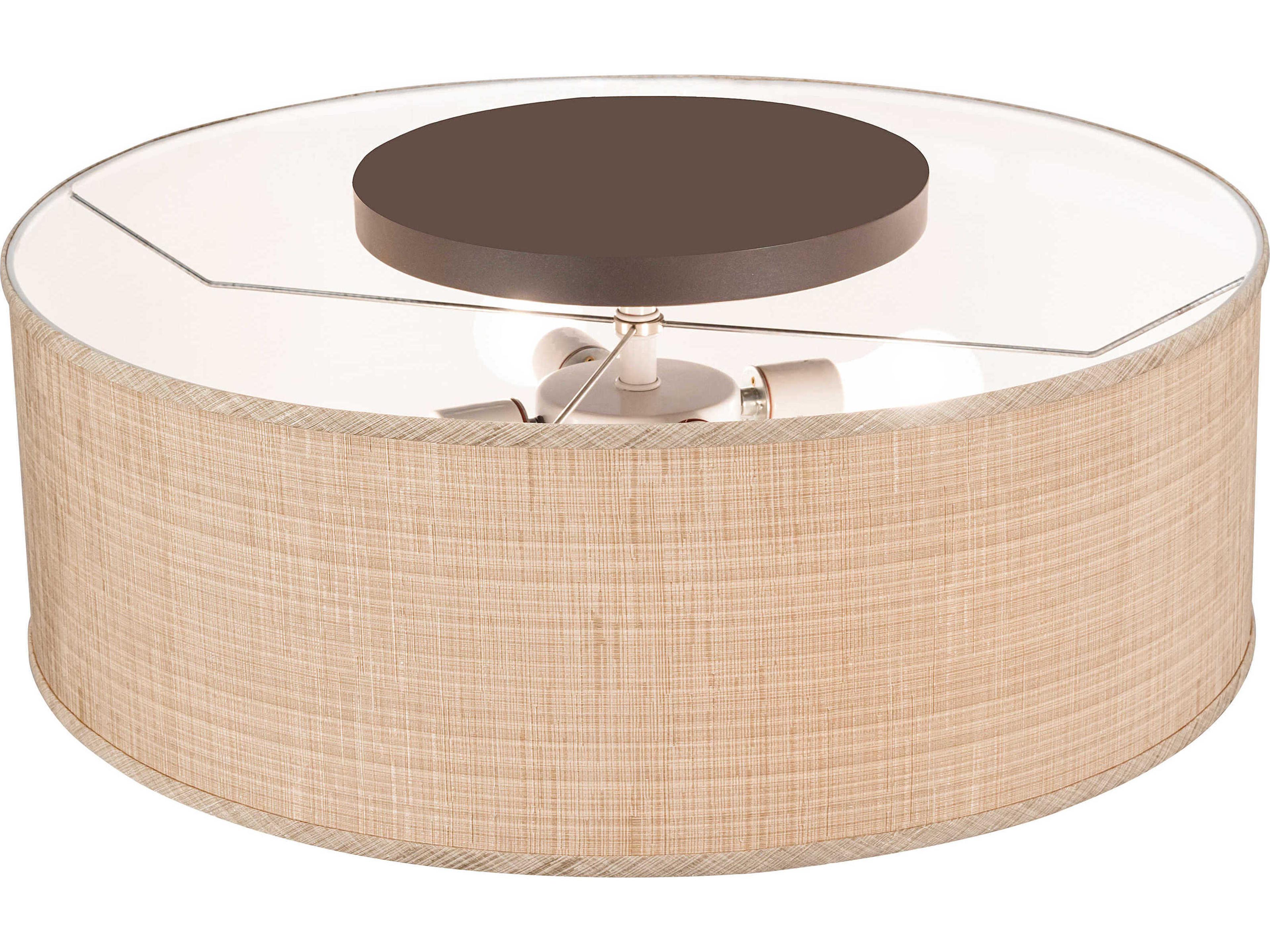 Meyda Cilindro 4-Light Timeless Bronze Off White Drum Flush Mount