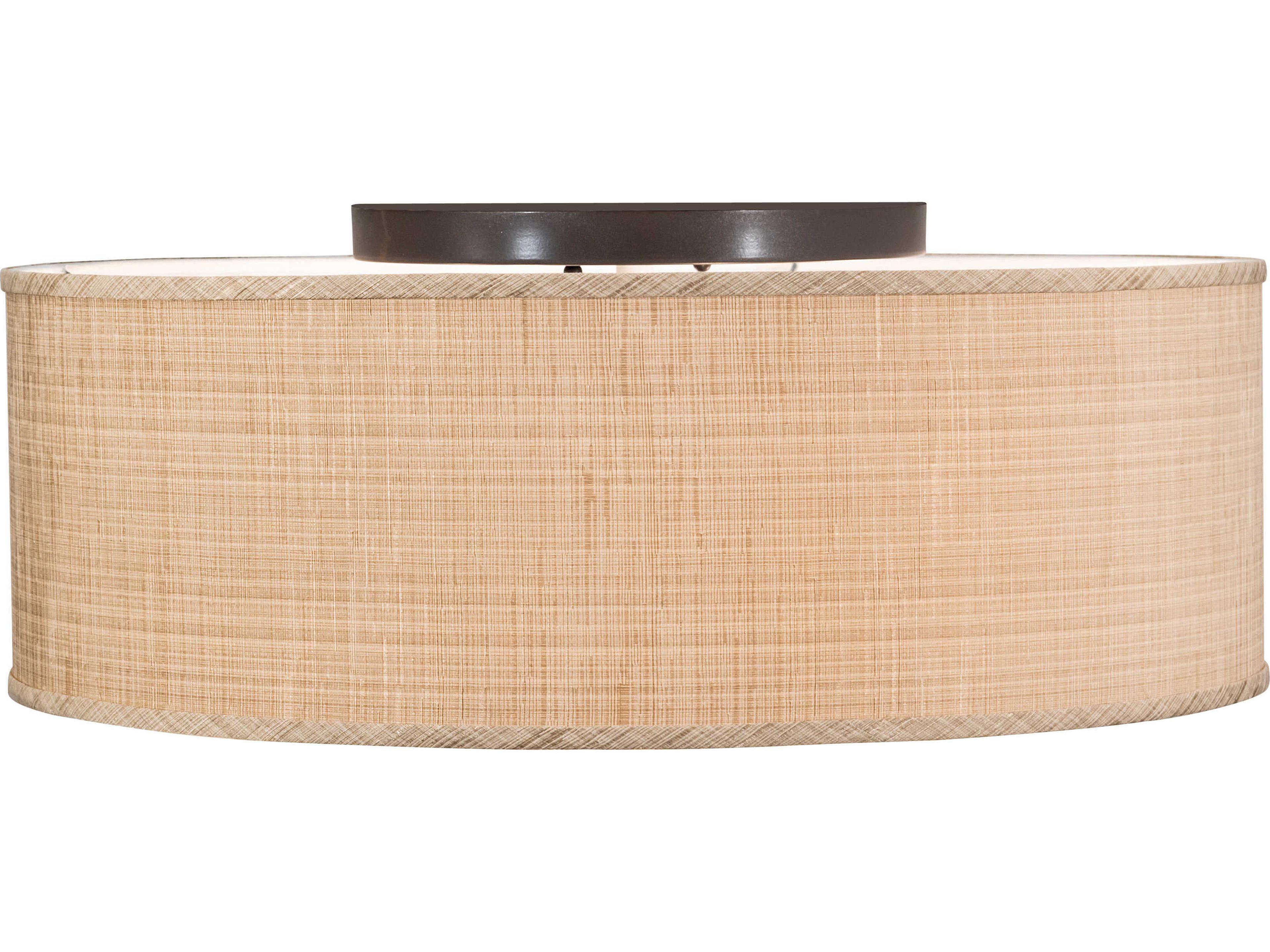 Meyda Cilindro 4-Light Timeless Bronze Off White Drum Flush Mount