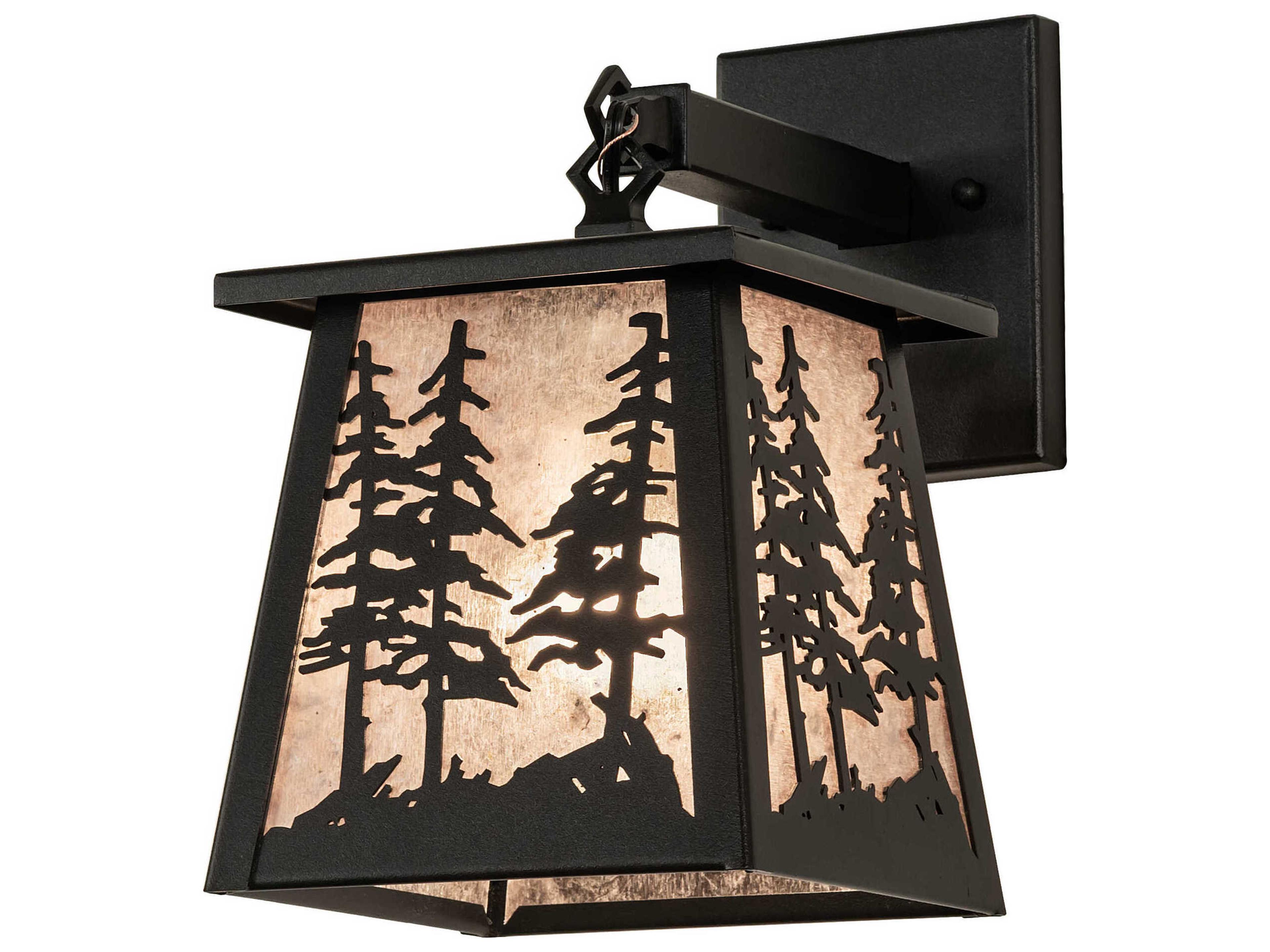 Pines 1-Light Black Glass Wall Sconce