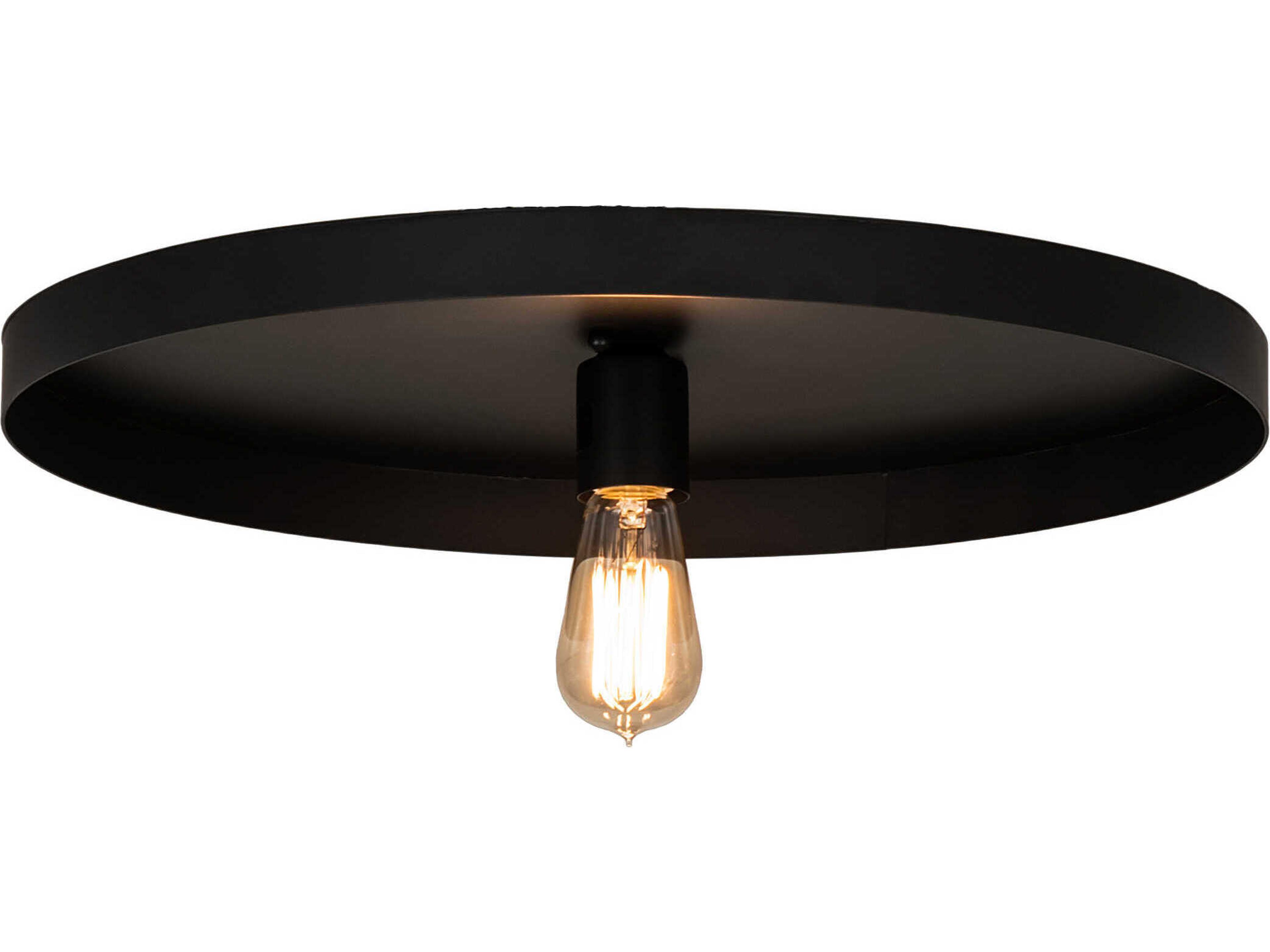 Alva 1-Light Black Round Flush Mount