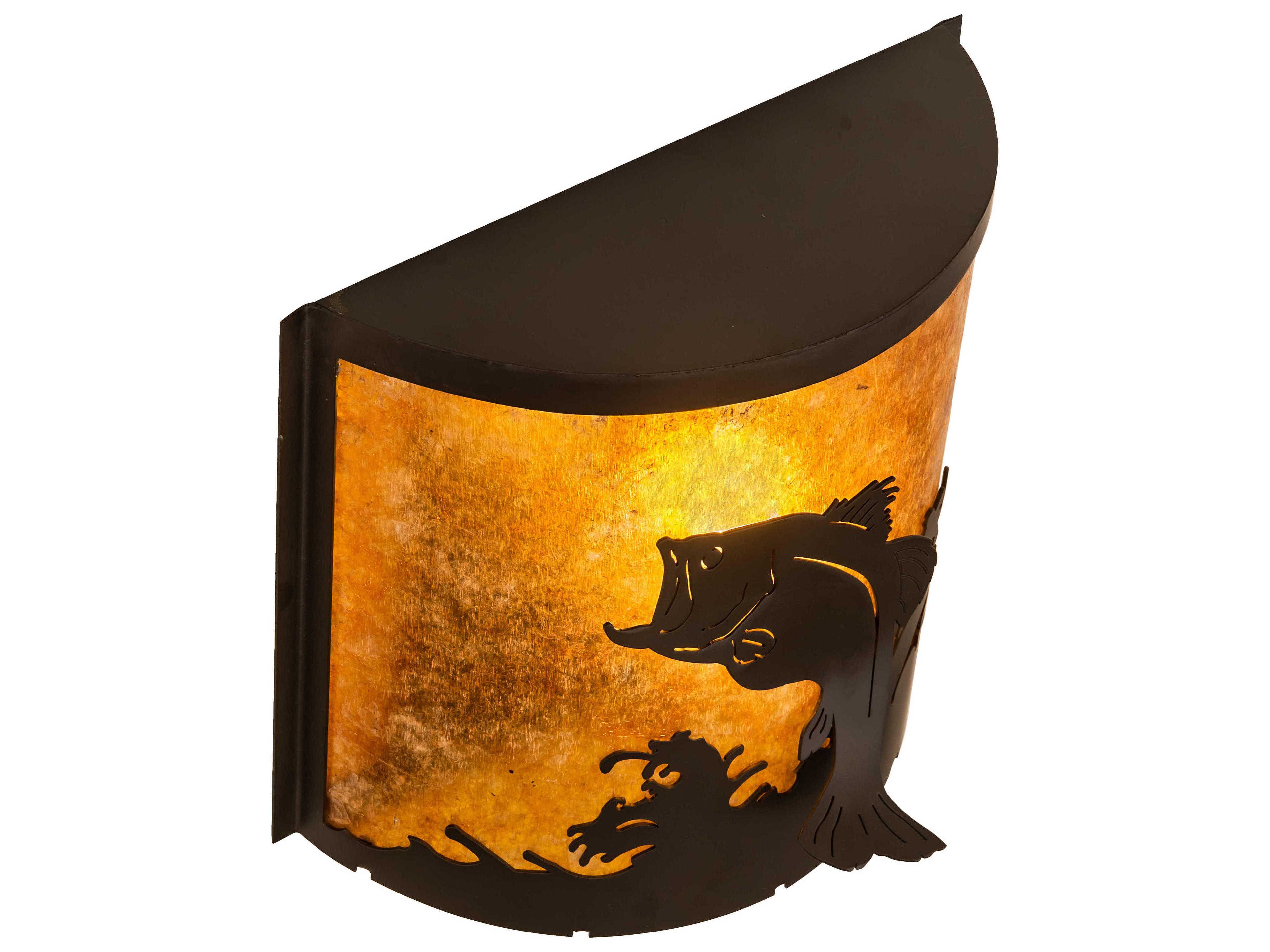 Meyda Leaping Bass 1 - Light Rustic Lodge Outdoor Wall Light