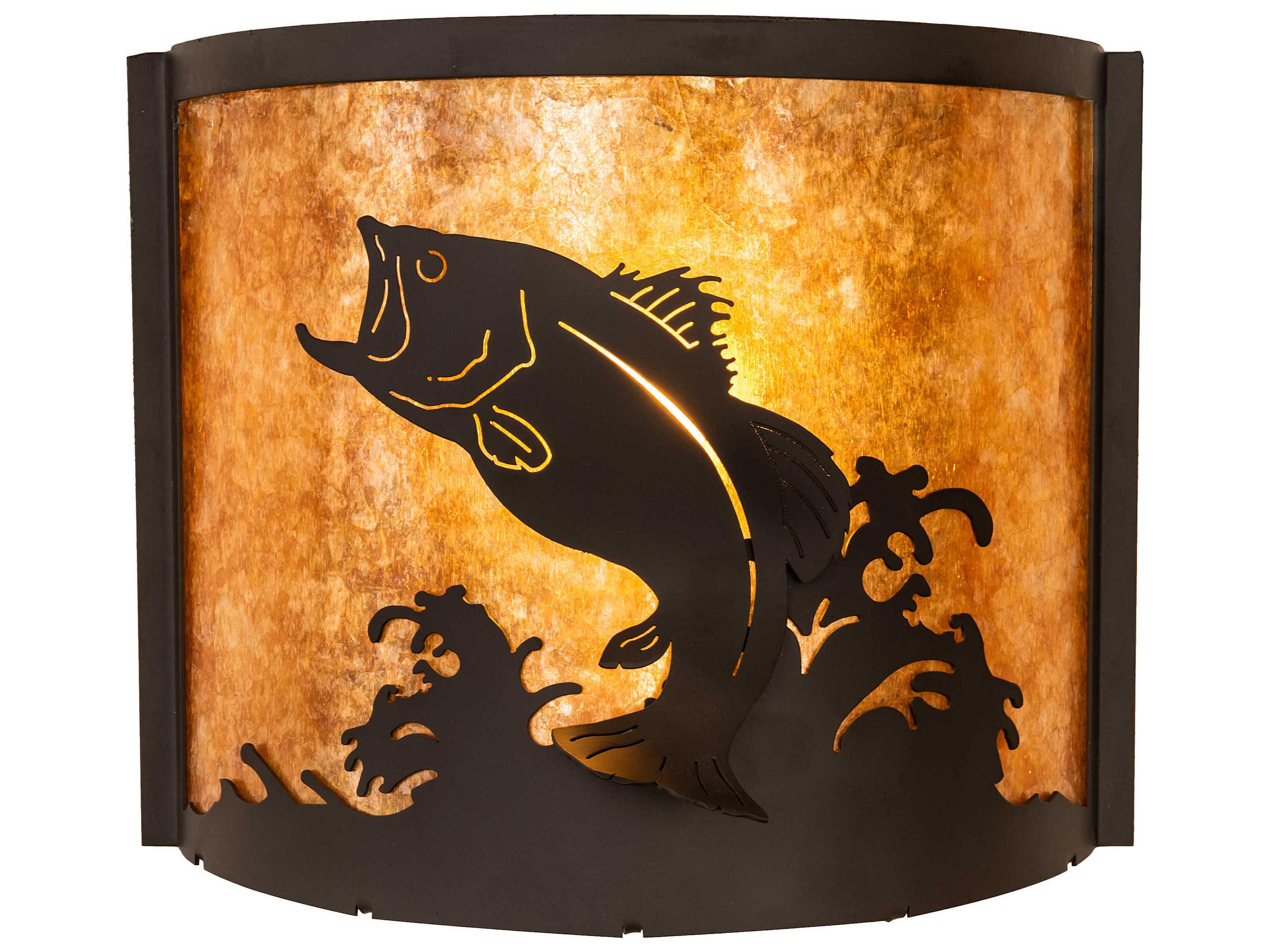 Meyda Leaping Bass 1 - Light Rustic Lodge Outdoor Wall Light