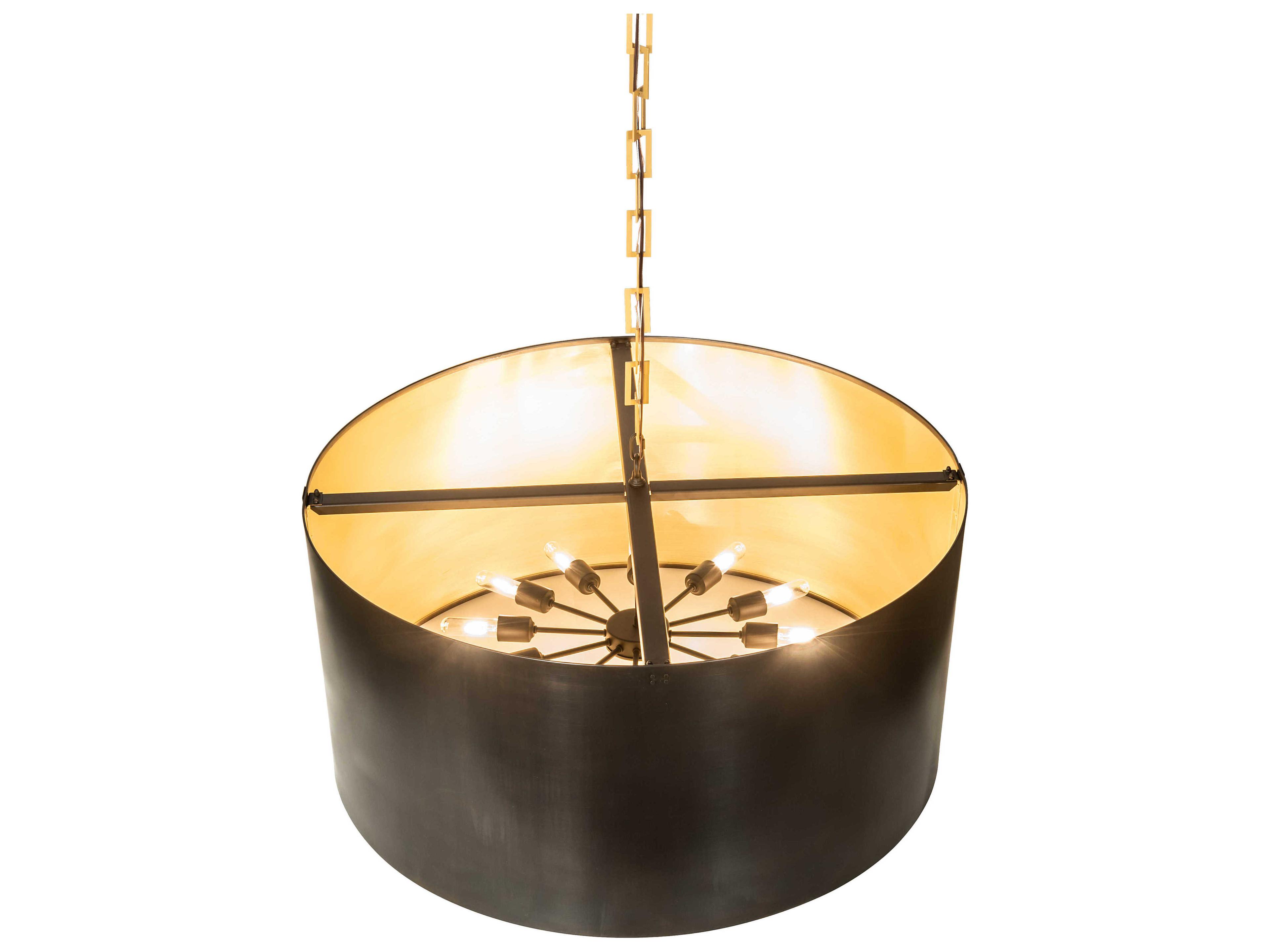 Meyda Cilindro 12-Light Bronze Drum Pendant