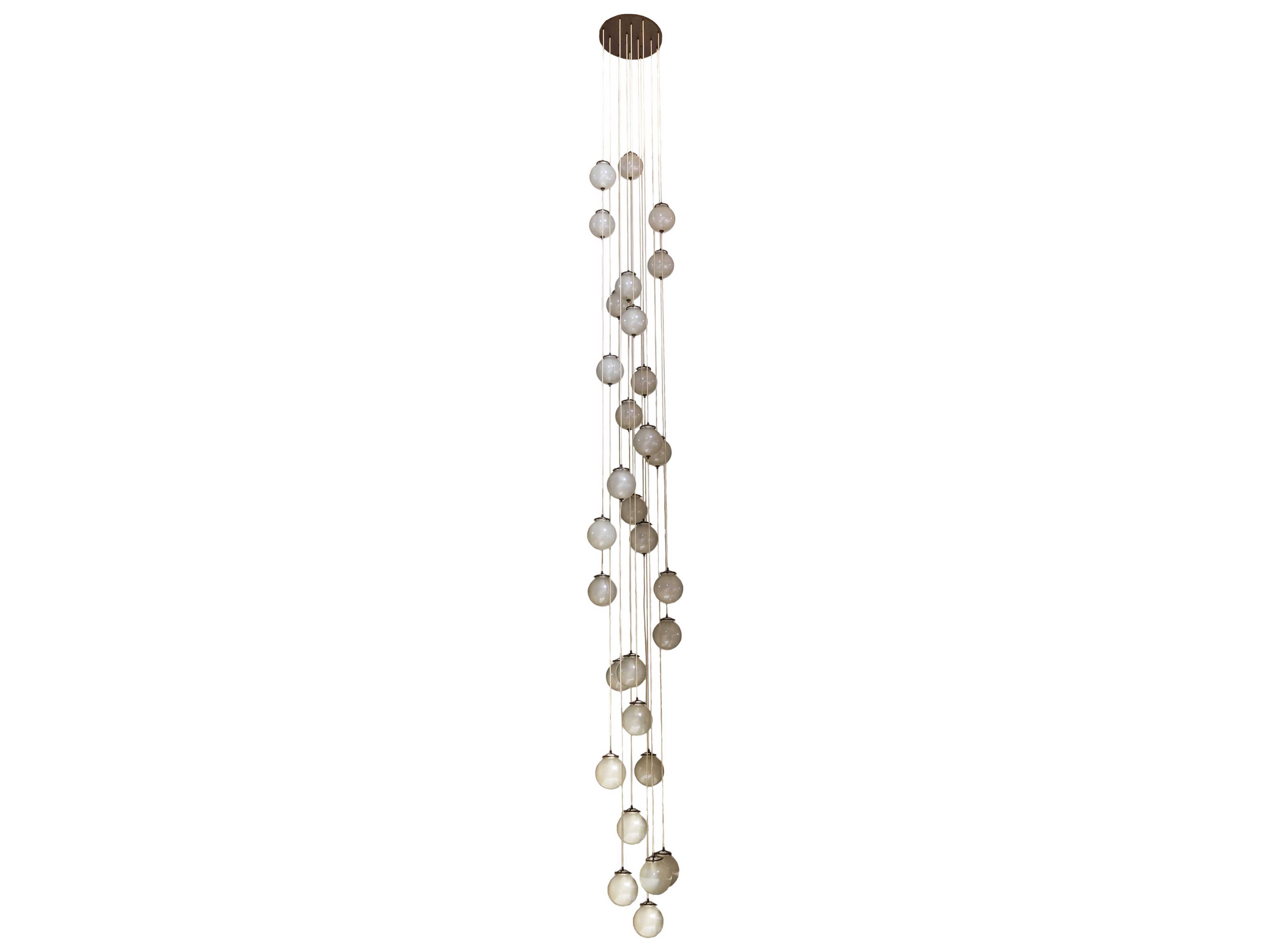 Meyda Bola 30-Light Mahogany Bronze White Glass LED Pendant