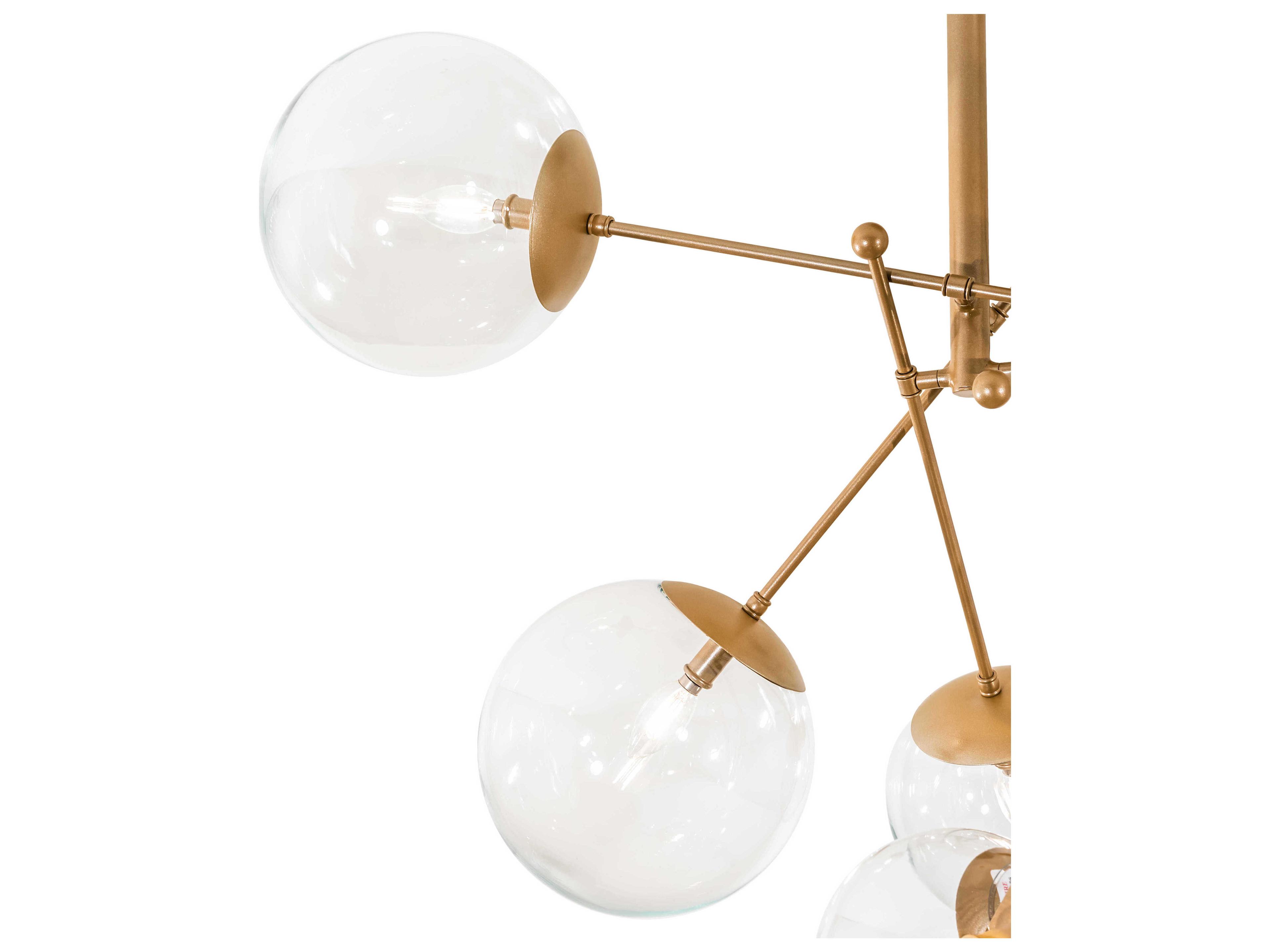 Meyda Bola 10-Light Champagne Metallic Clear Glass LED Globe Sputnik Chandelier