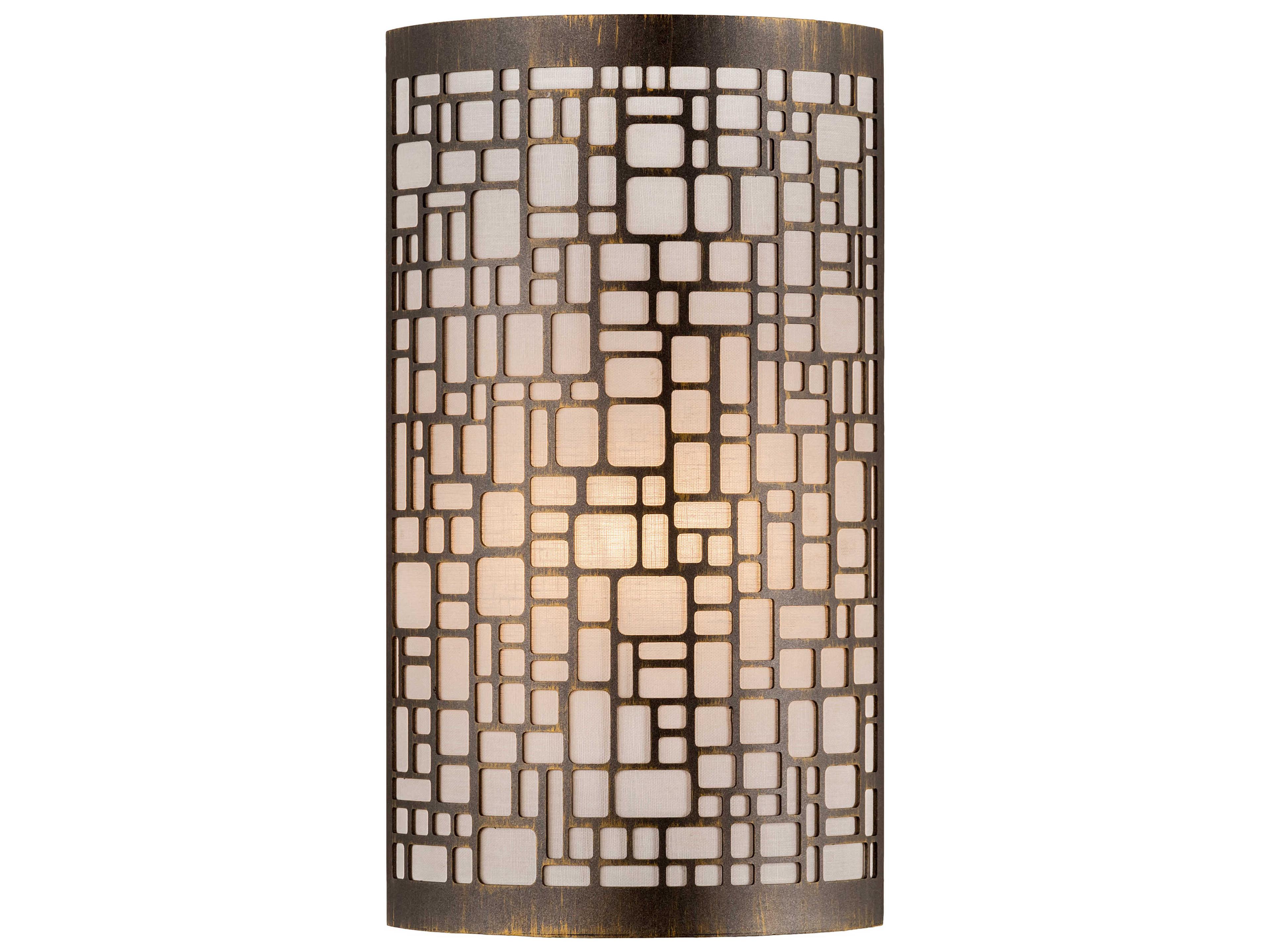 Meyda Cilindro 1-Light Antique Brass White Wall Sconce