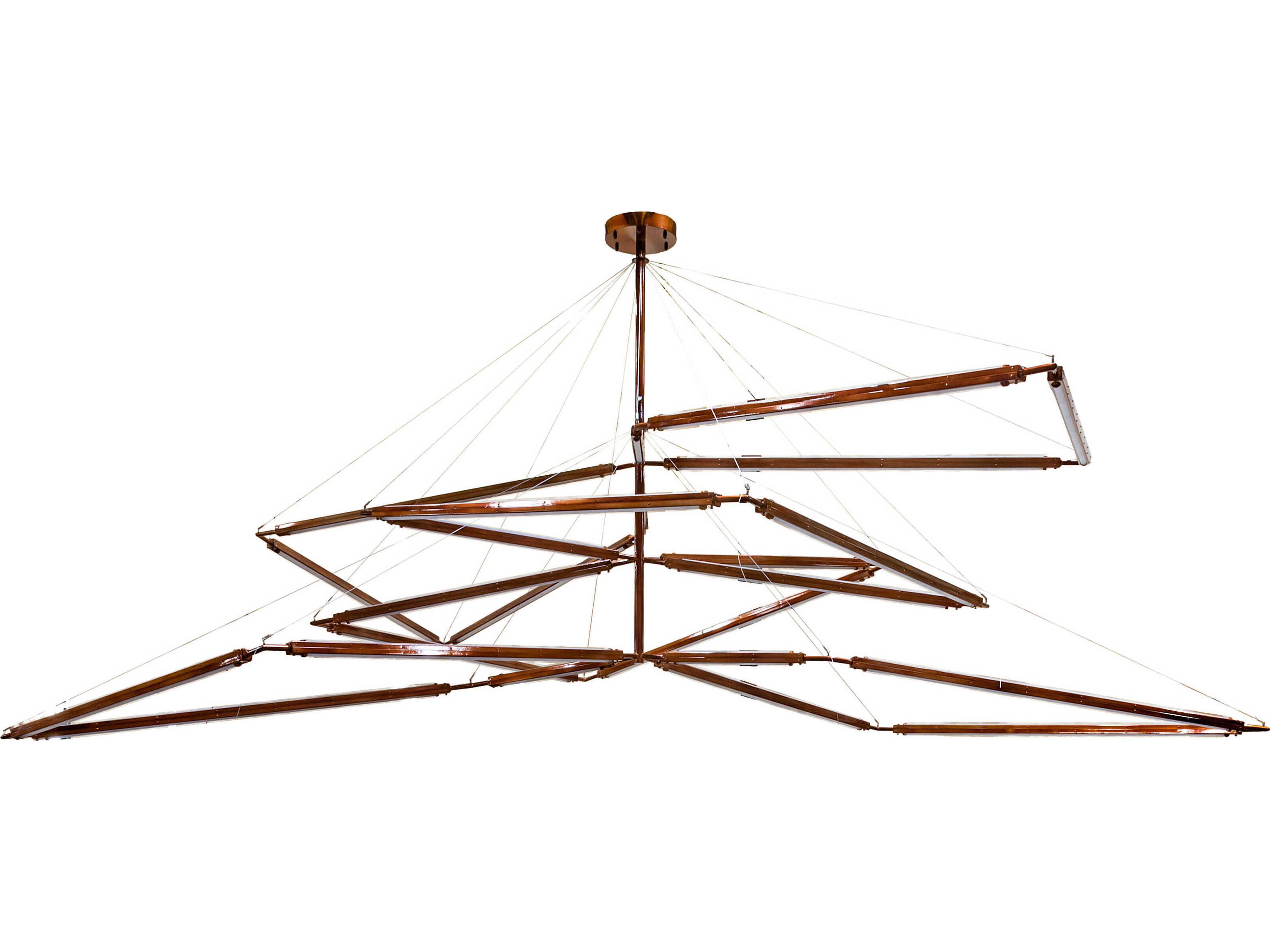 Meyda Transparent Copper Glass LED Geometric Chandelier