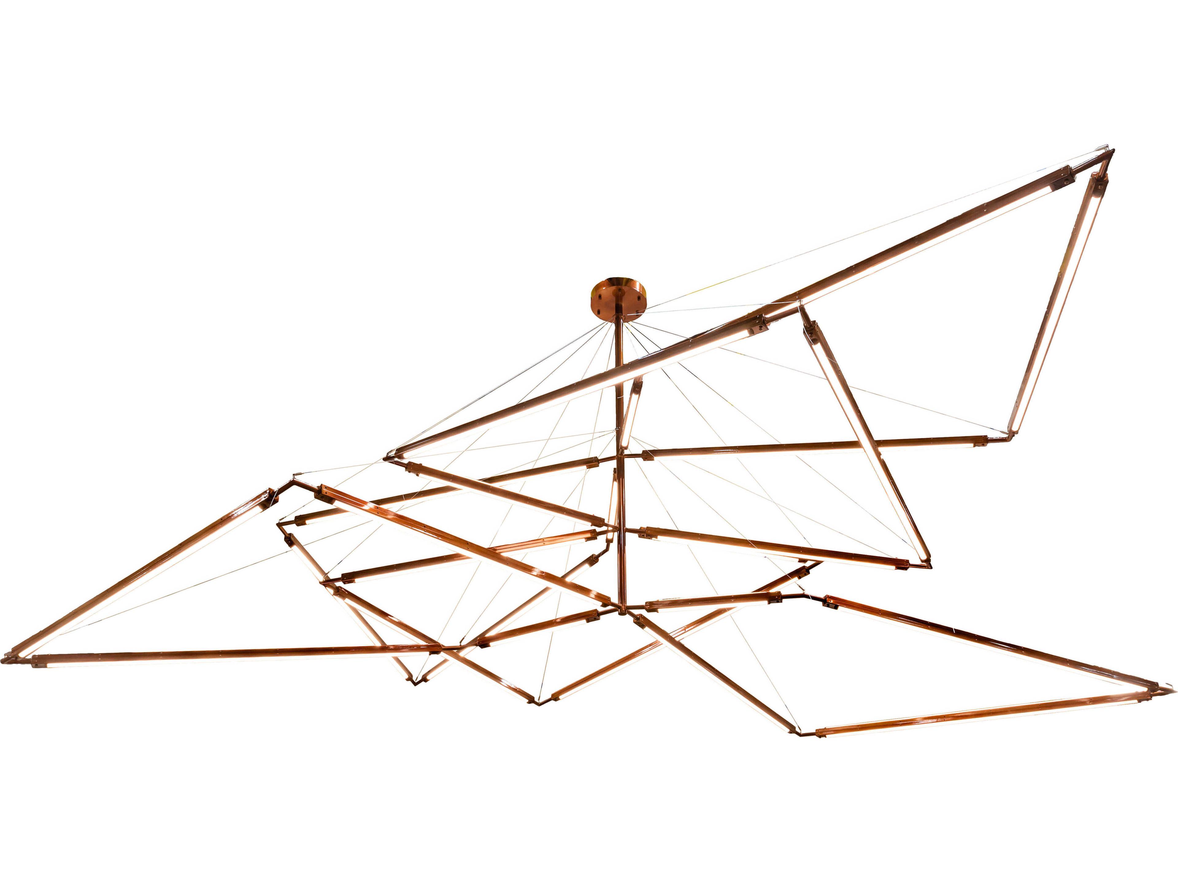 Meyda Transparent Copper Glass LED Geometric Chandelier