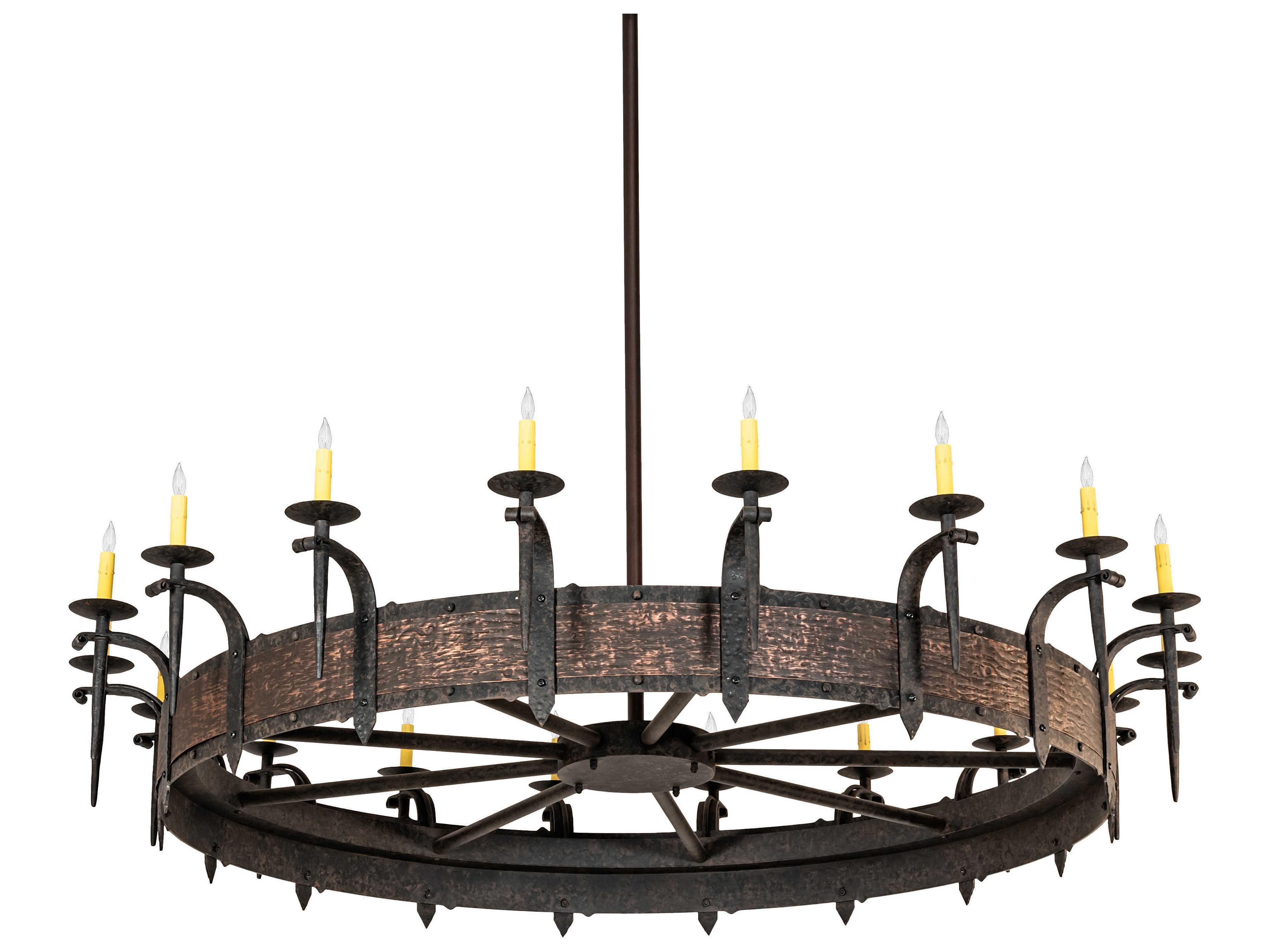 Meyda Costello 18-Light8-Light Copper Black Candelabra Round Chandelier