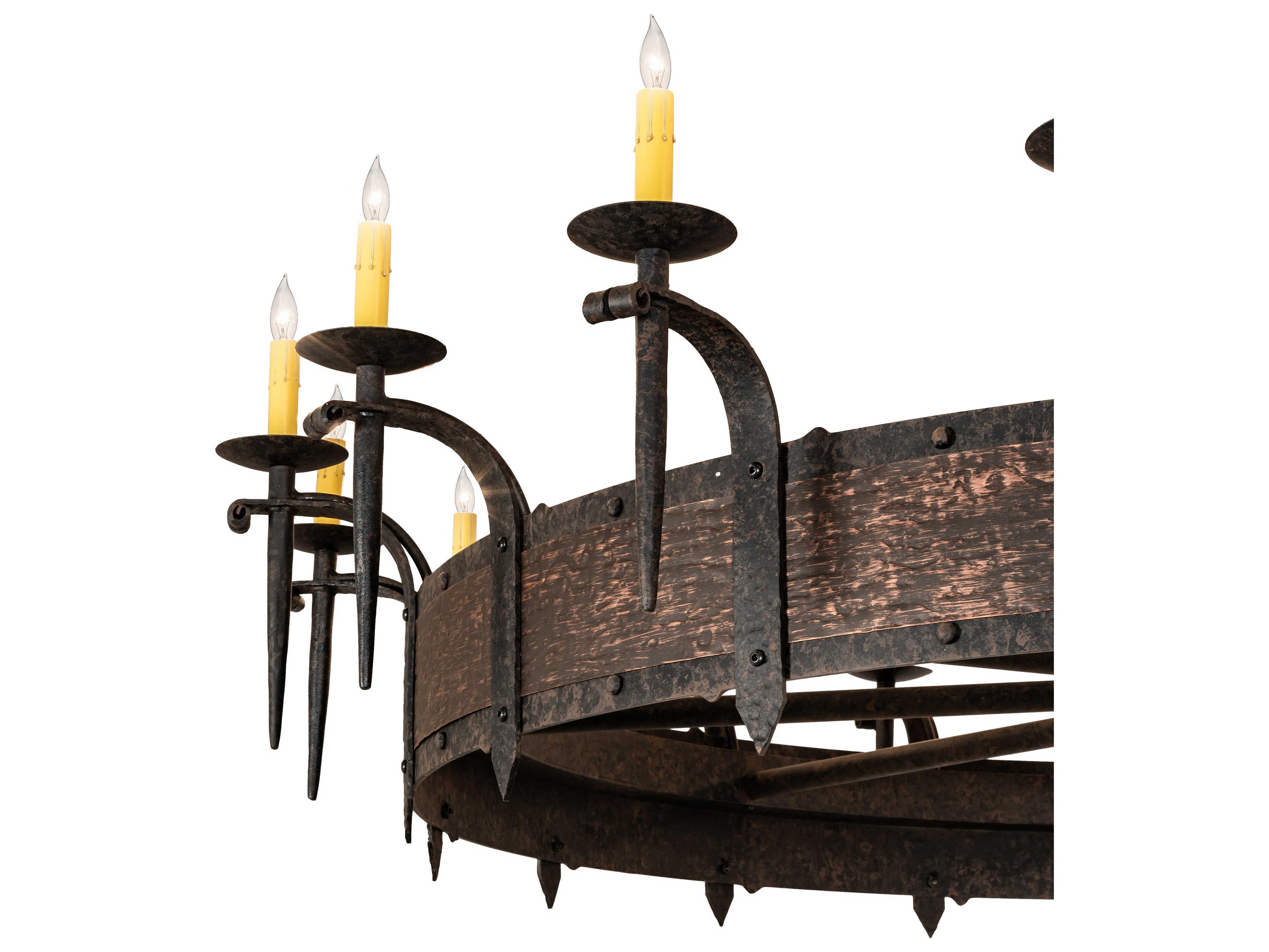 Meyda Costello 18-Light8-Light Copper Black Candelabra Round Chandelier