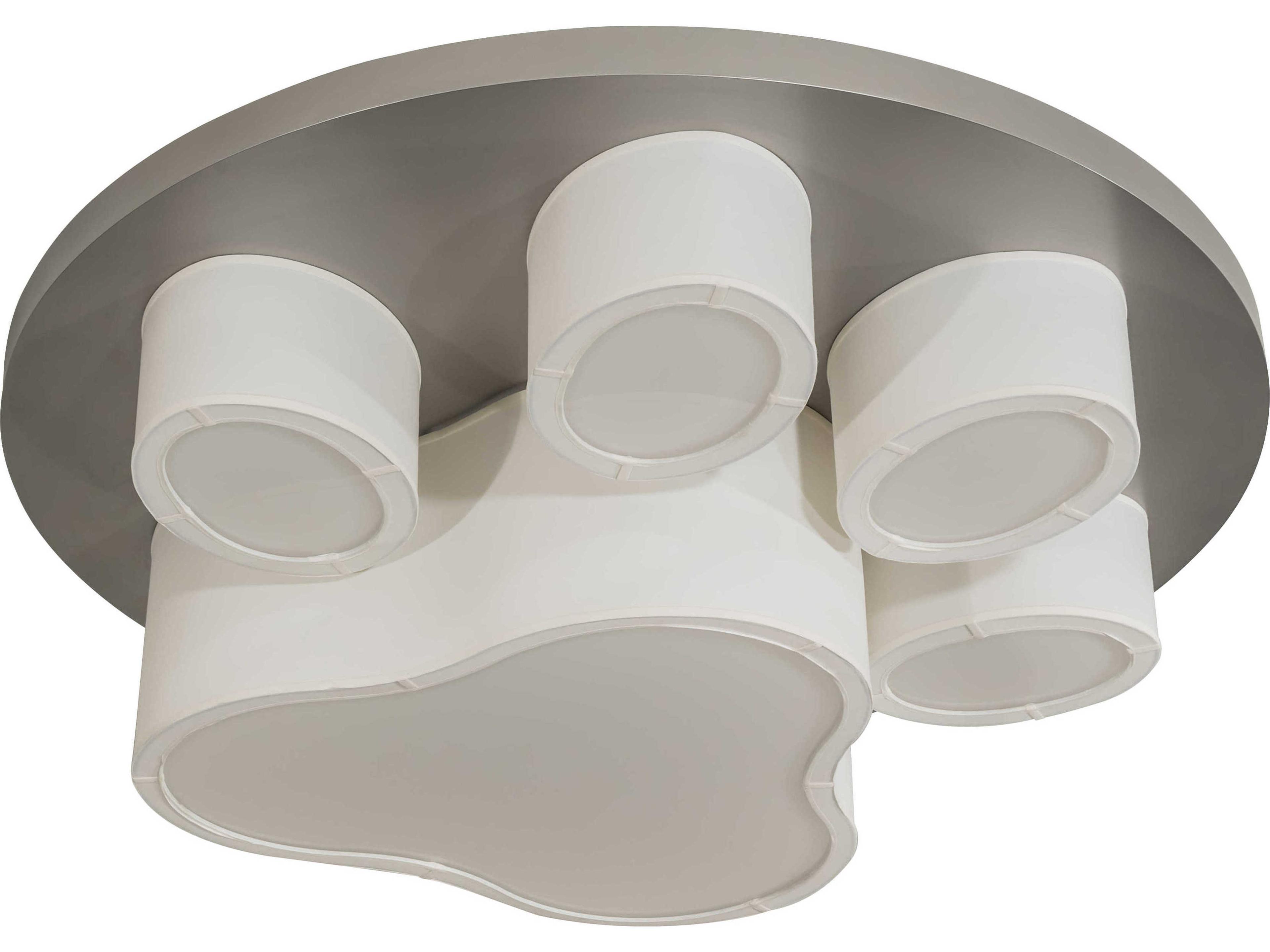 Meyda 6-Light Nickel White LED Flush Mount