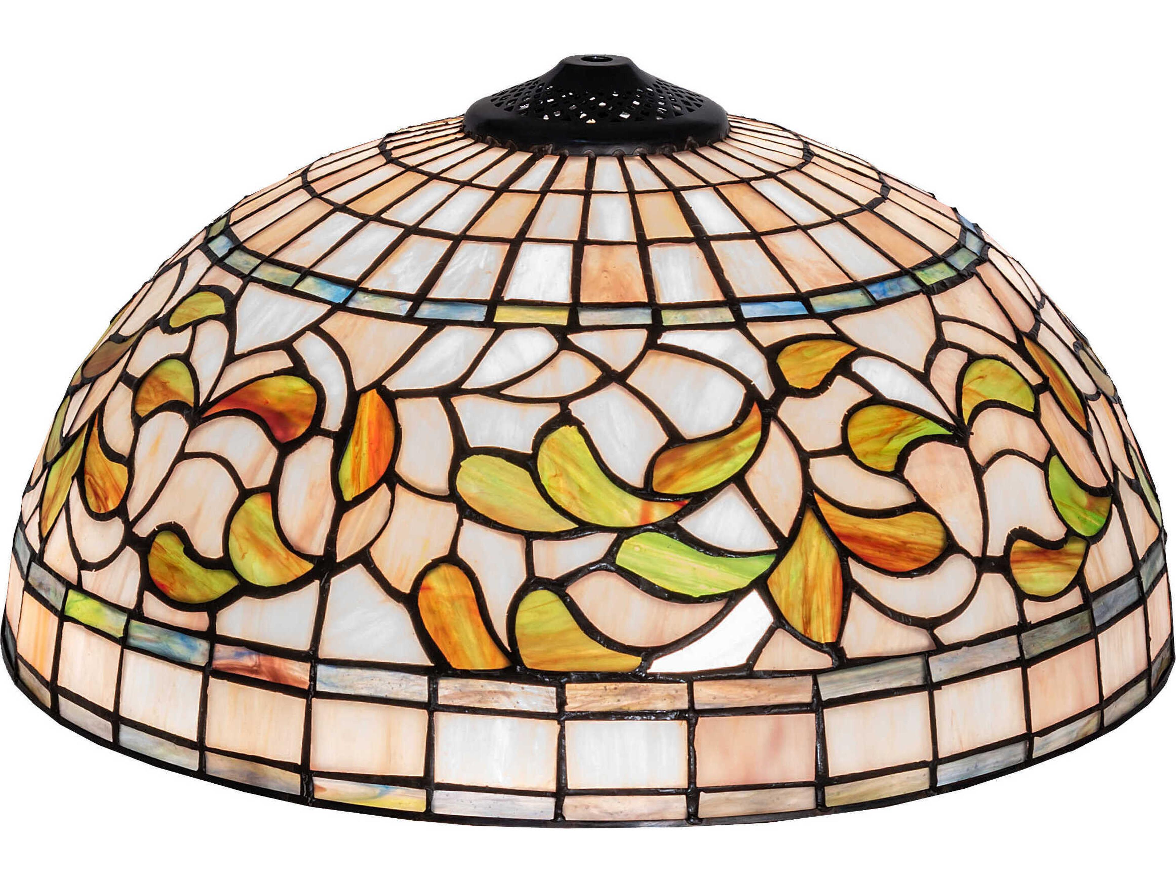 Green / Beige / White 16" Tiffany Turning Leaf Shade