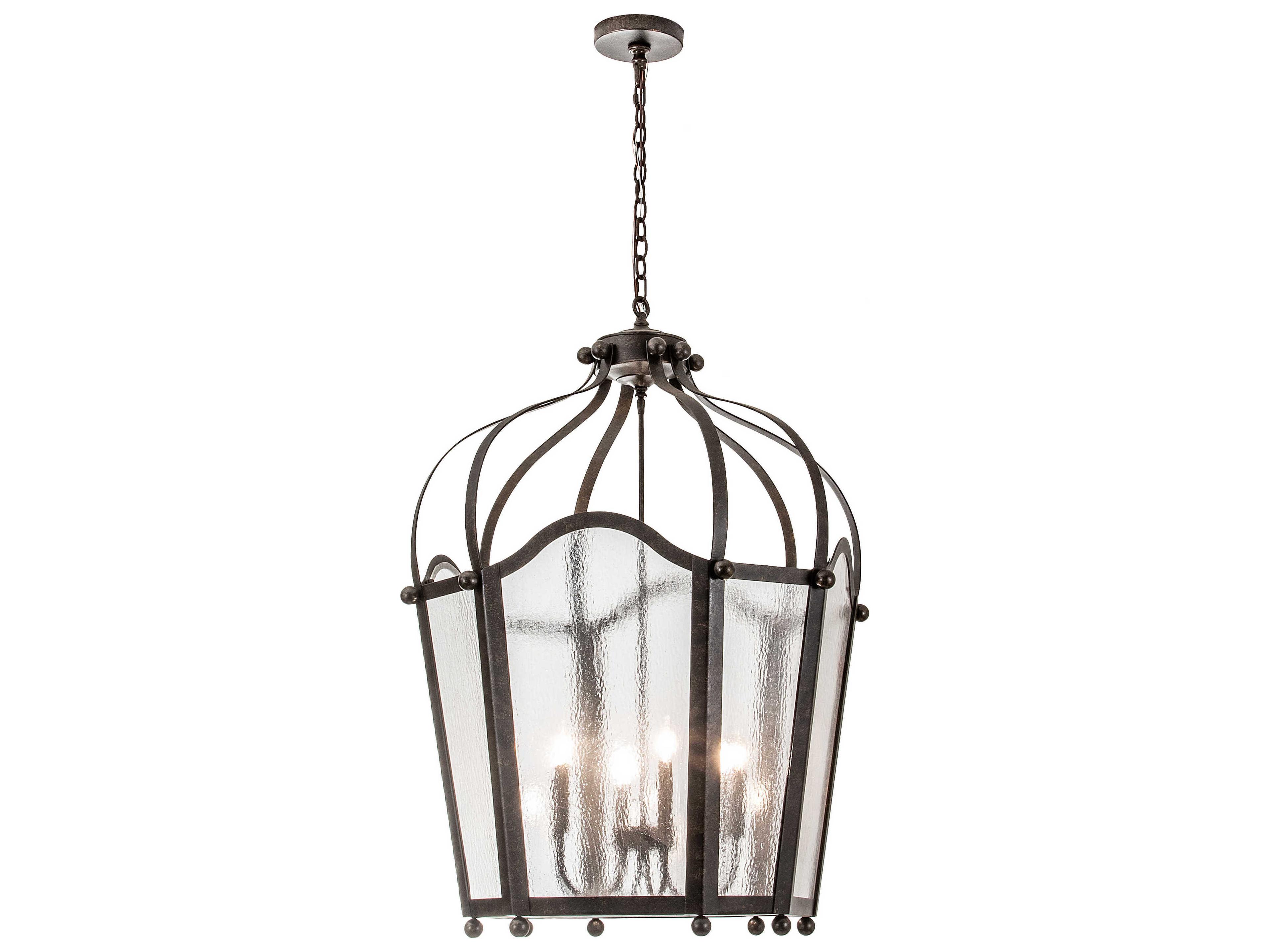 Meyda Citadel 6-Light Gold Clear Glass Tiffany Candelabra Chandelier