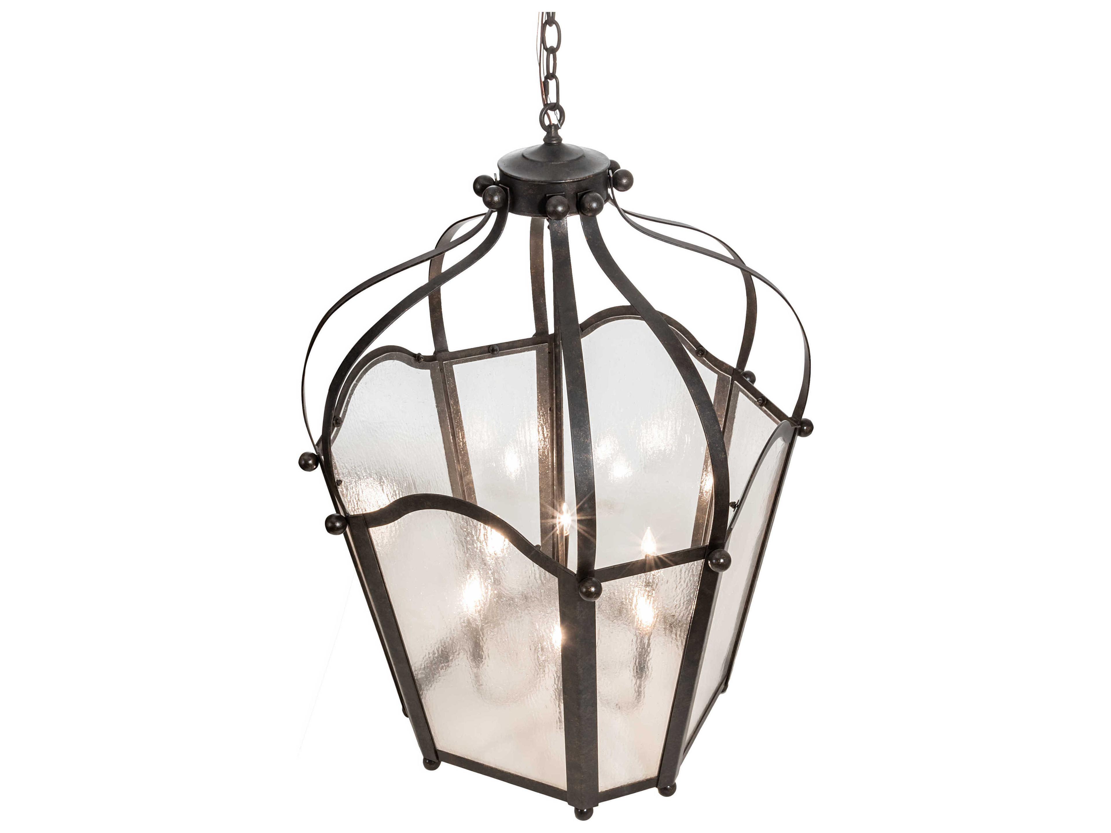 Meyda Citadel 6-Light Gold Clear Glass Tiffany Candelabra Chandelier