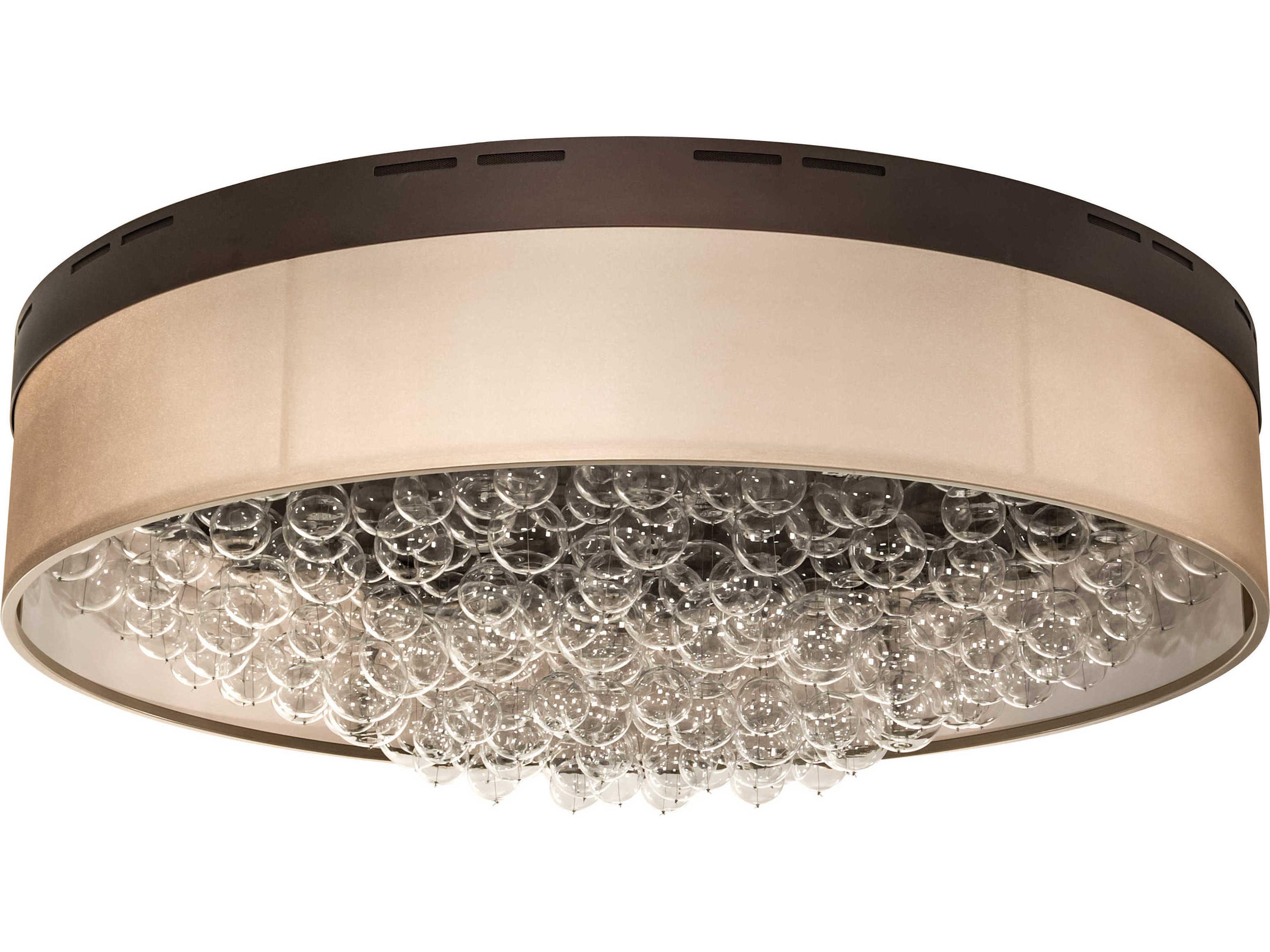 Meyda Cilindro 22-Light Mahogany Bronze Brown Glass LED Drum Flush Mount