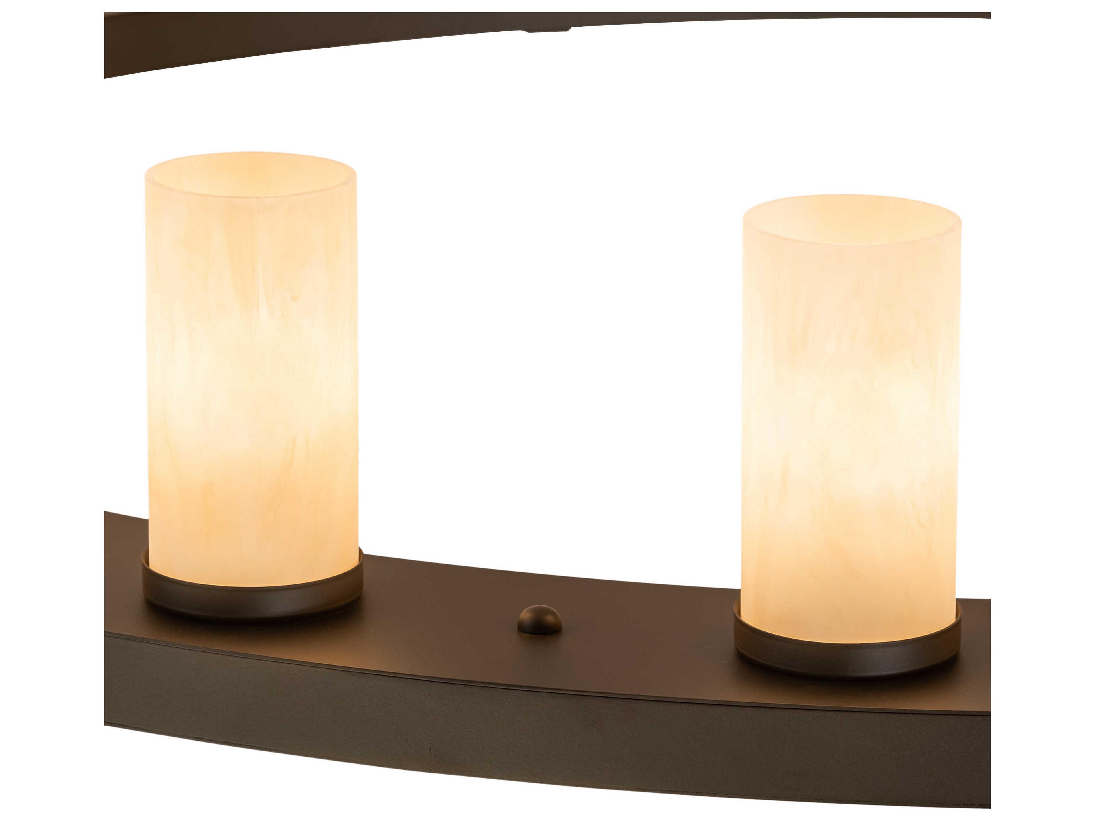 Meyda Loxley 20-Light Oil Rubbed Bronze Off White Cylinder Round Chandelier