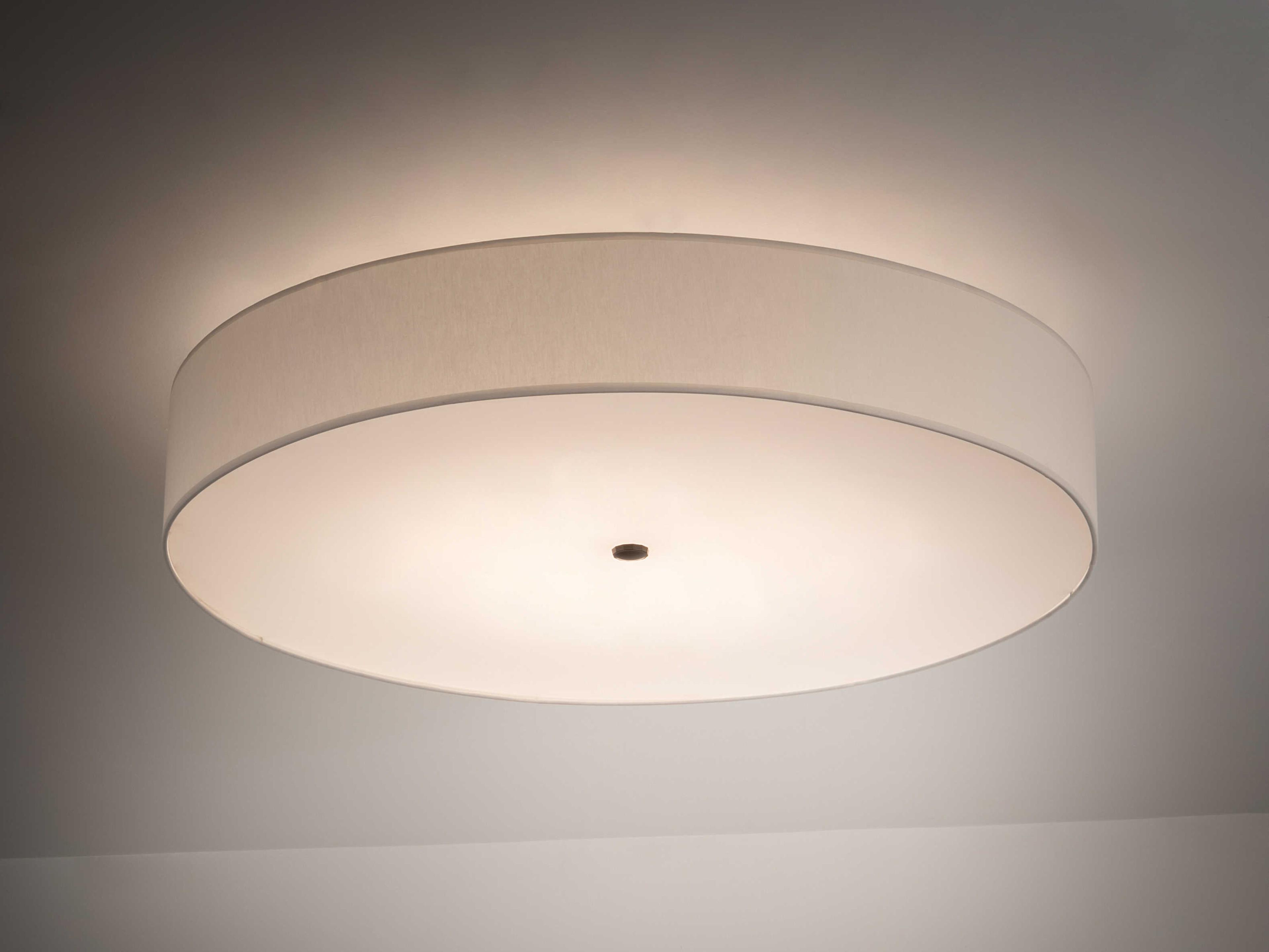 Meyda Cilindro 6-Light Timeless Bronze Off White Drum Flush Mount