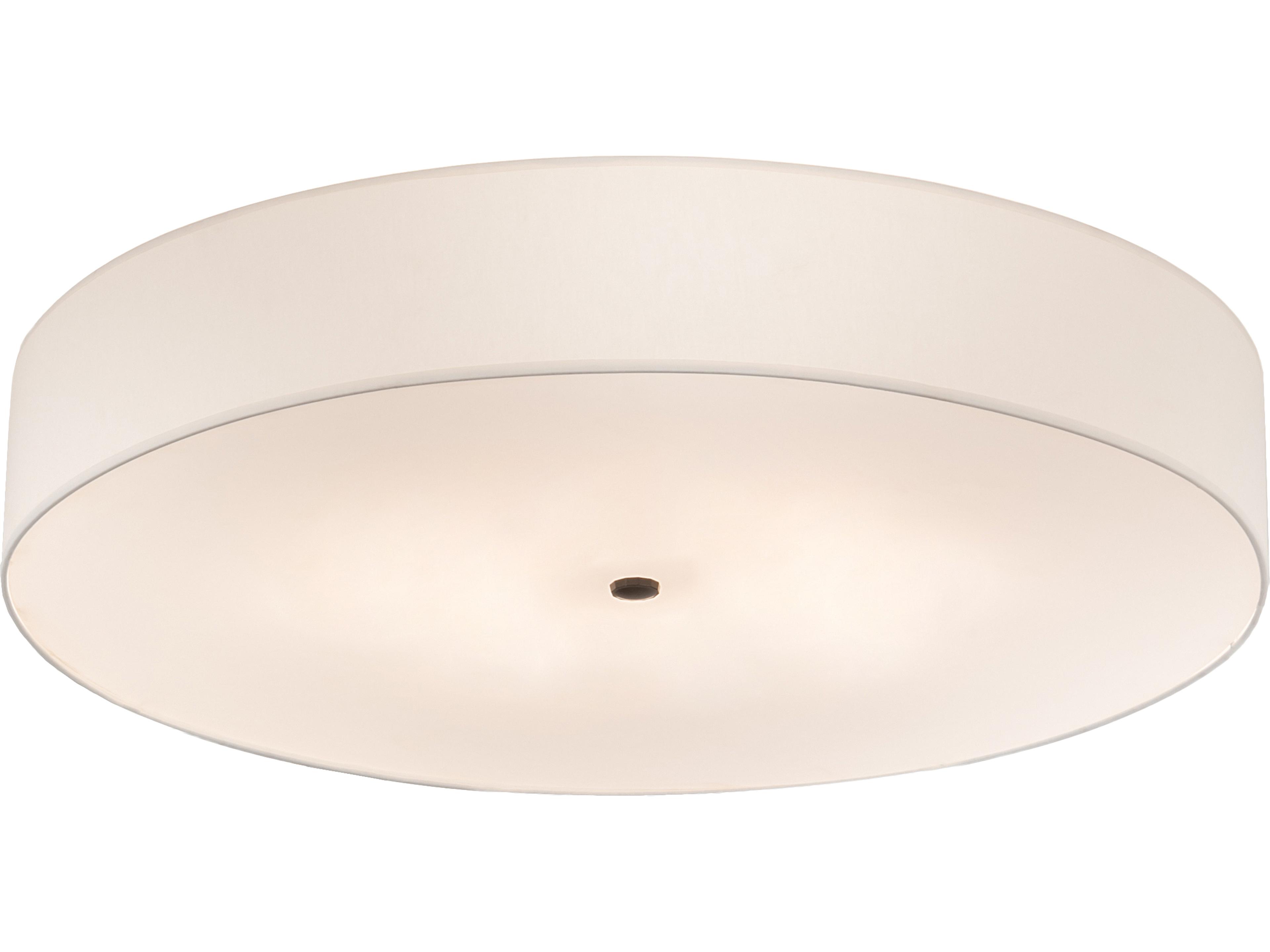 Meyda Cilindro 6-Light Timeless Bronze Off White Drum Flush Mount